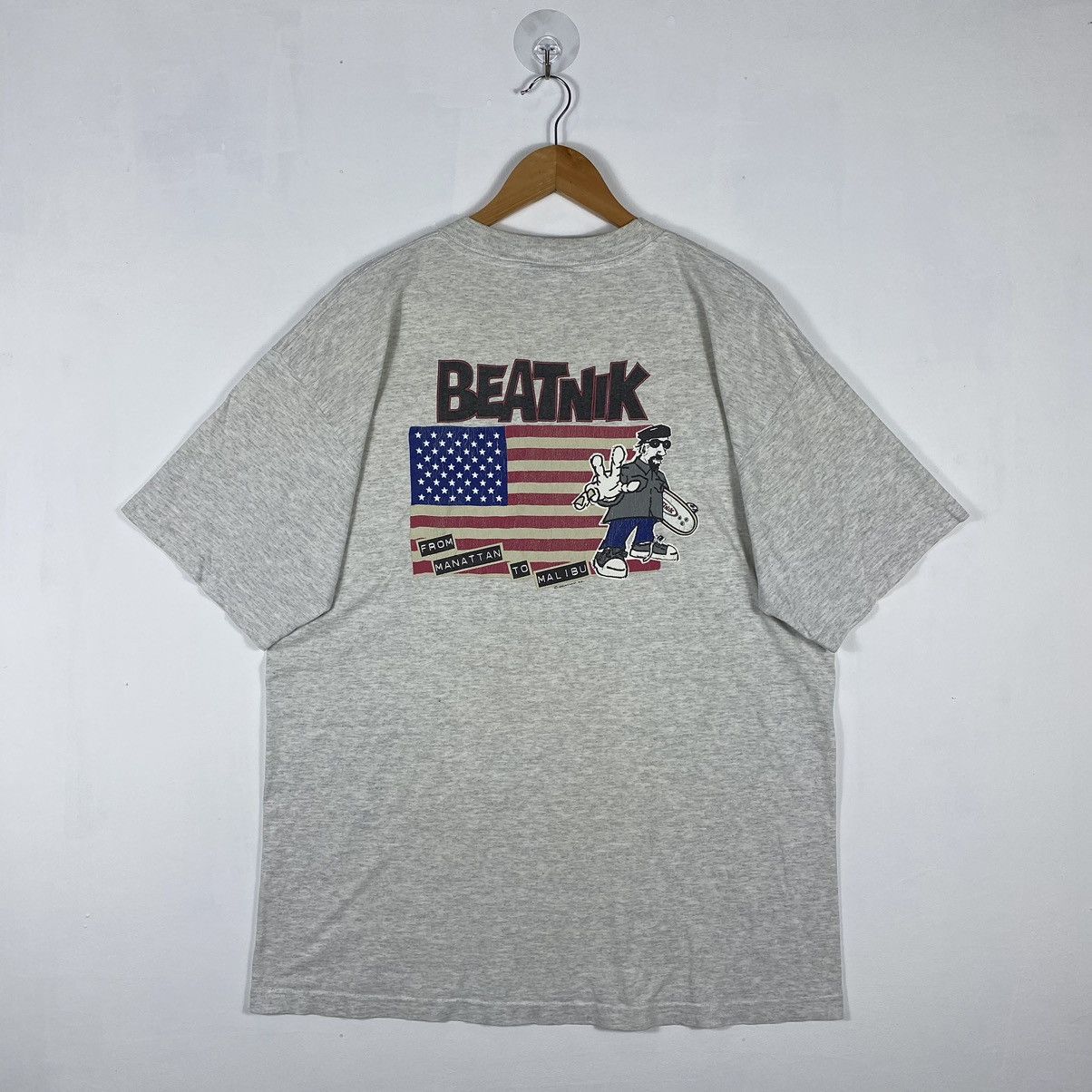 Vintage VINTAGE 90's BEATNIK FROM MANATTAN TO MALIBU TEE Size US L / EU 52-54 / 3 - 2 Thumbnail