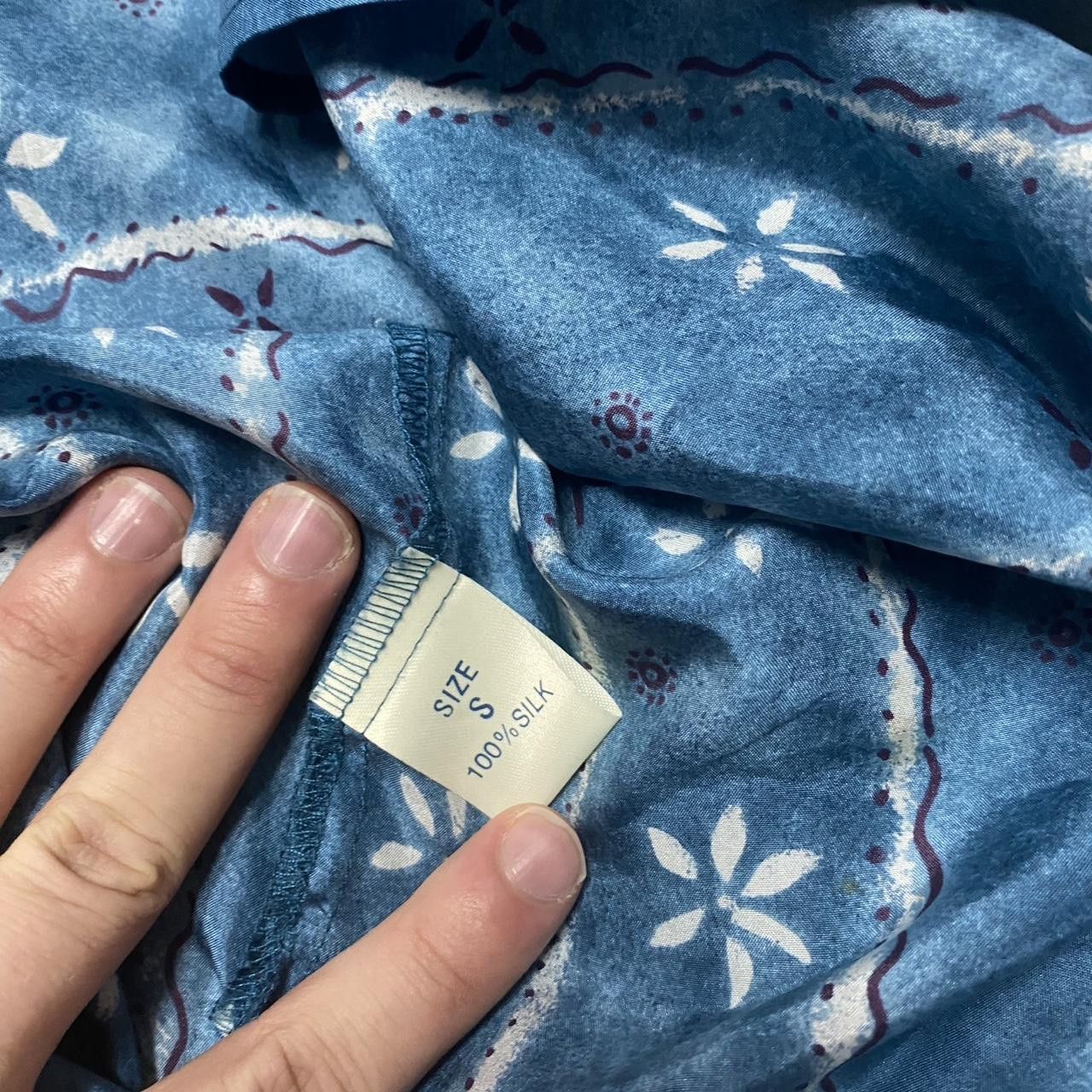 Other 70s blue and white striped silk romper with button-up front Size US S / EU 44-46 / 1 - 4 Thumbnail