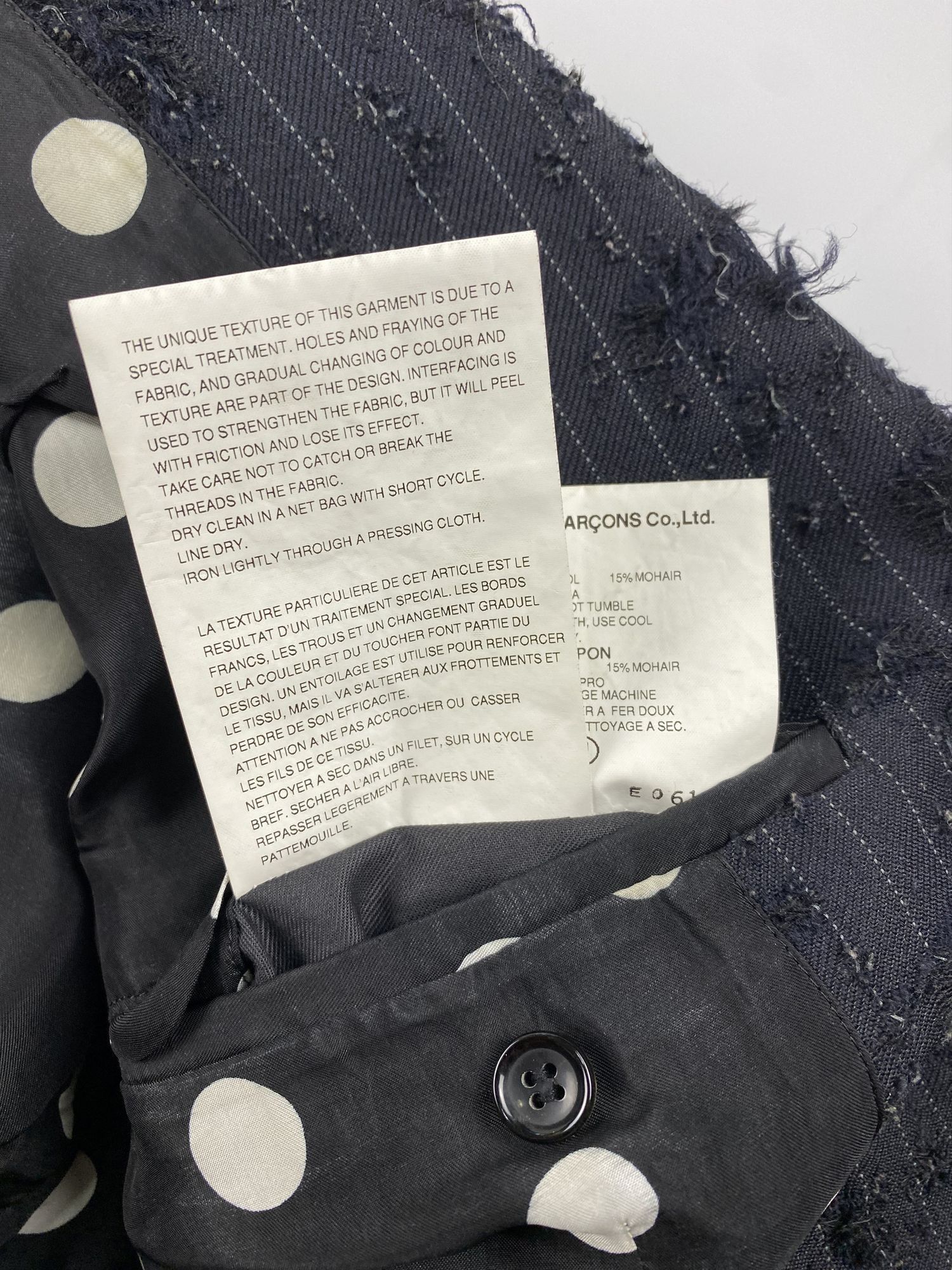 Junya Watanabe Junya Watanabe Man Distressed Blazer Size L / US 10 / IT 46 - 10 Thumbnail