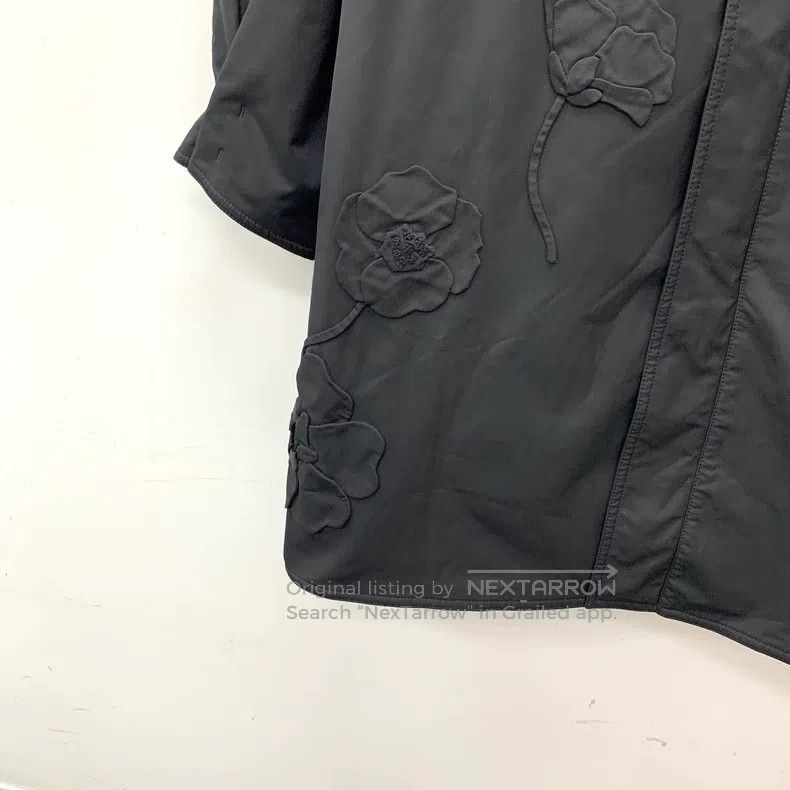 Valentino Valentino Black floral embossed lapel long-sleeved jacket Size L / US 10 / IT 46 - 5 Thumbnail