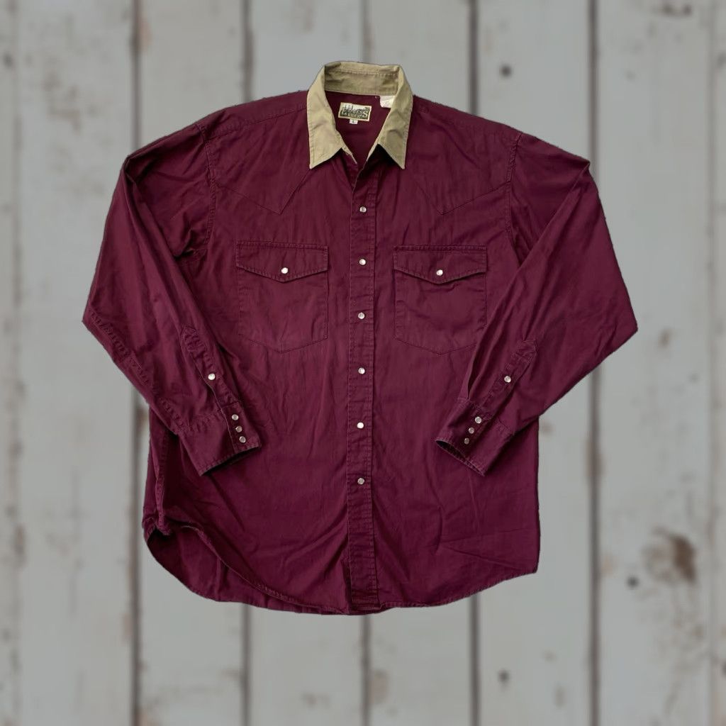 Express VINTAGE Express Rider Men’s Large Red Western Pearl Snap Shirt Cotton Size US L / EU 52-54 / 3 - 1 Thumbnail