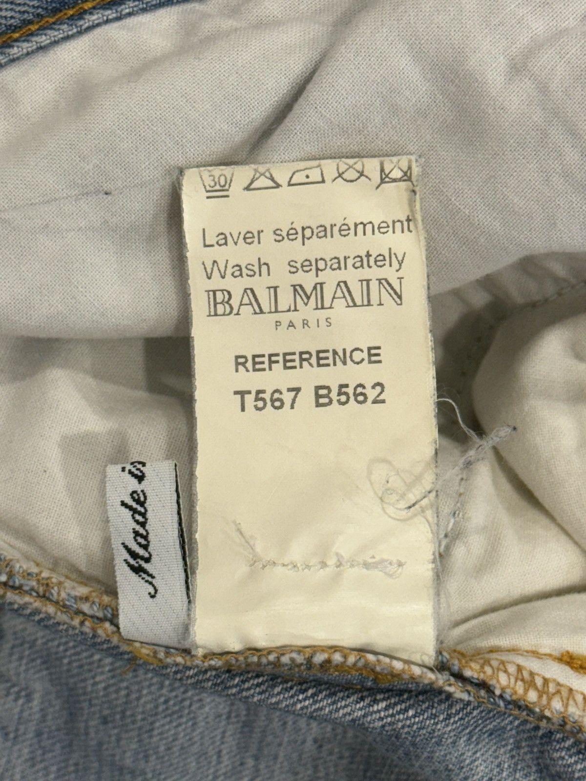 Balmain SS11 Distressed Eagle Coin Biker Denim Christophe Decarnin Size US 29 - 10 Thumbnail