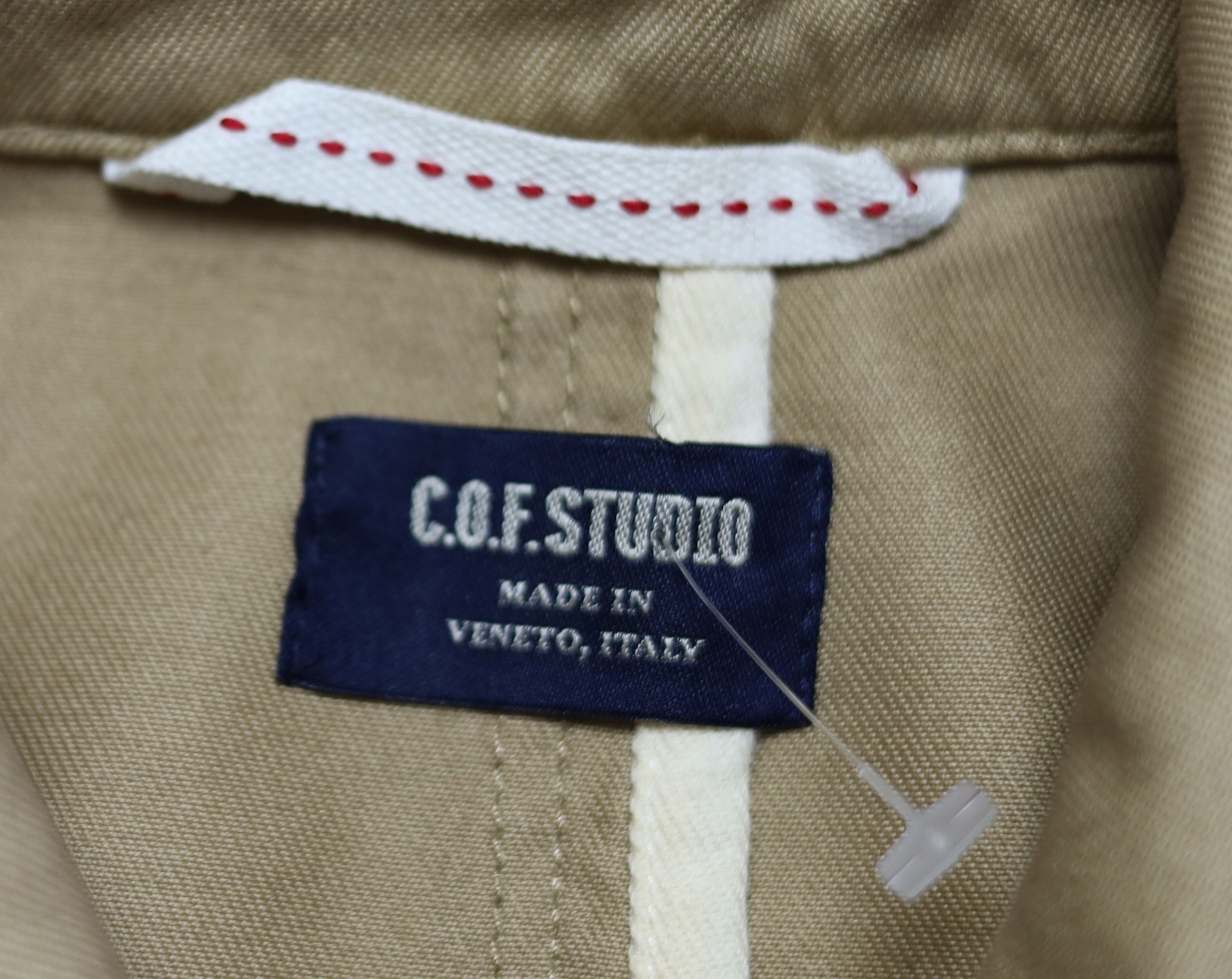 C.O.F. Studio Men's C.O.F Studio Biege Moleskin Cotton Coat Size M Size US M / EU 48-50 / 2 - 5 Thumbnail