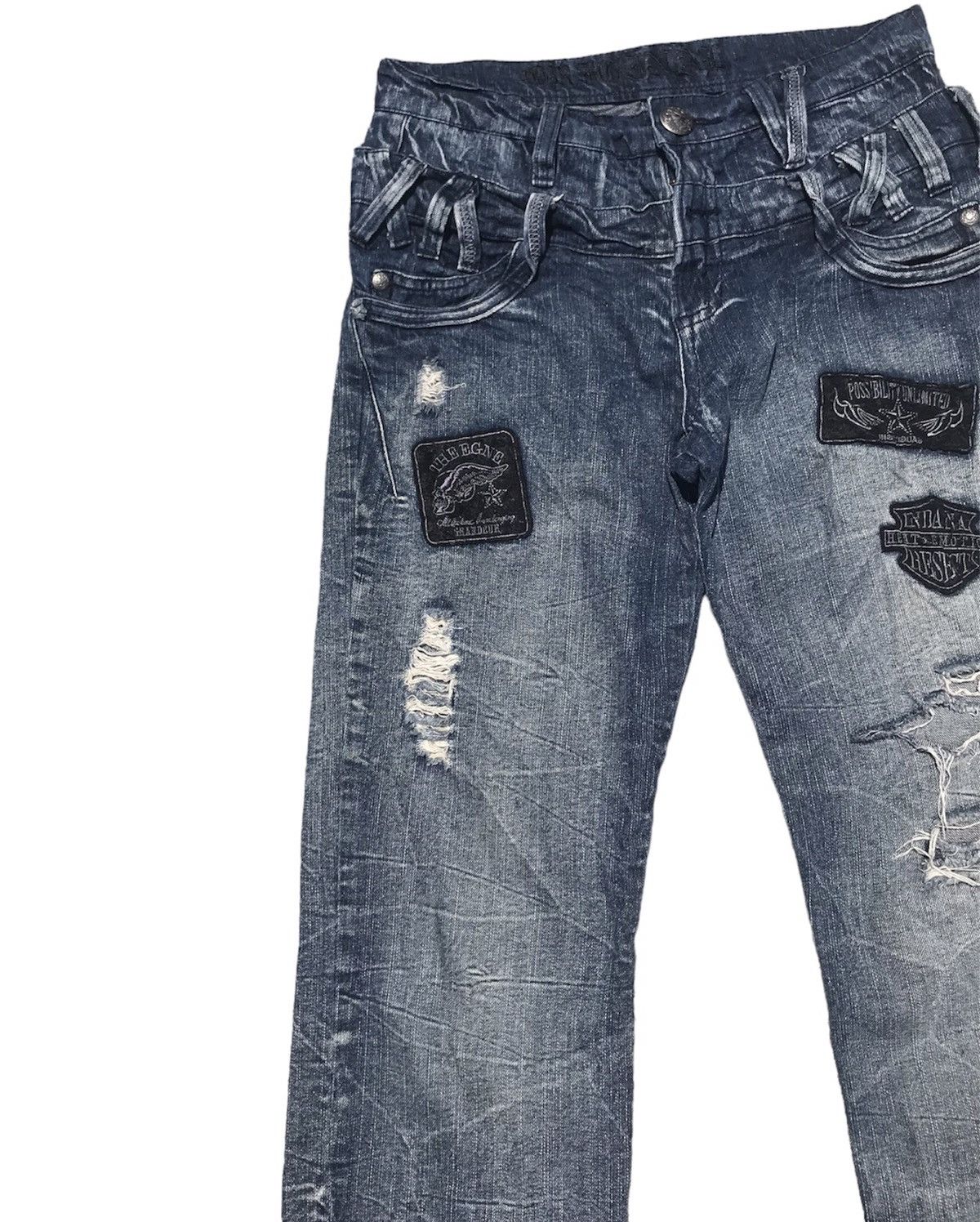 Japanese Brand × KMRii × Le Grande Bleu (L.G.B.) OriginalStyle Distressed Double Waist Jeans Size US 30 / EU 46 - 3 Thumbnail