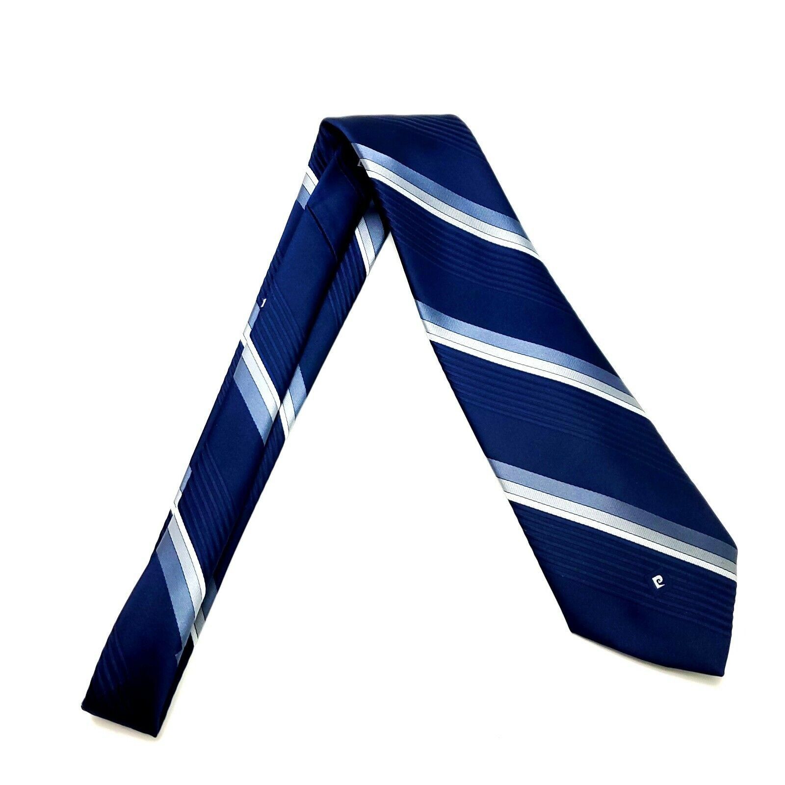 Pierre Cardin Pierre Cardin Silk Tie Print Blue Striped Short Size ONE SIZE - 4 Thumbnail