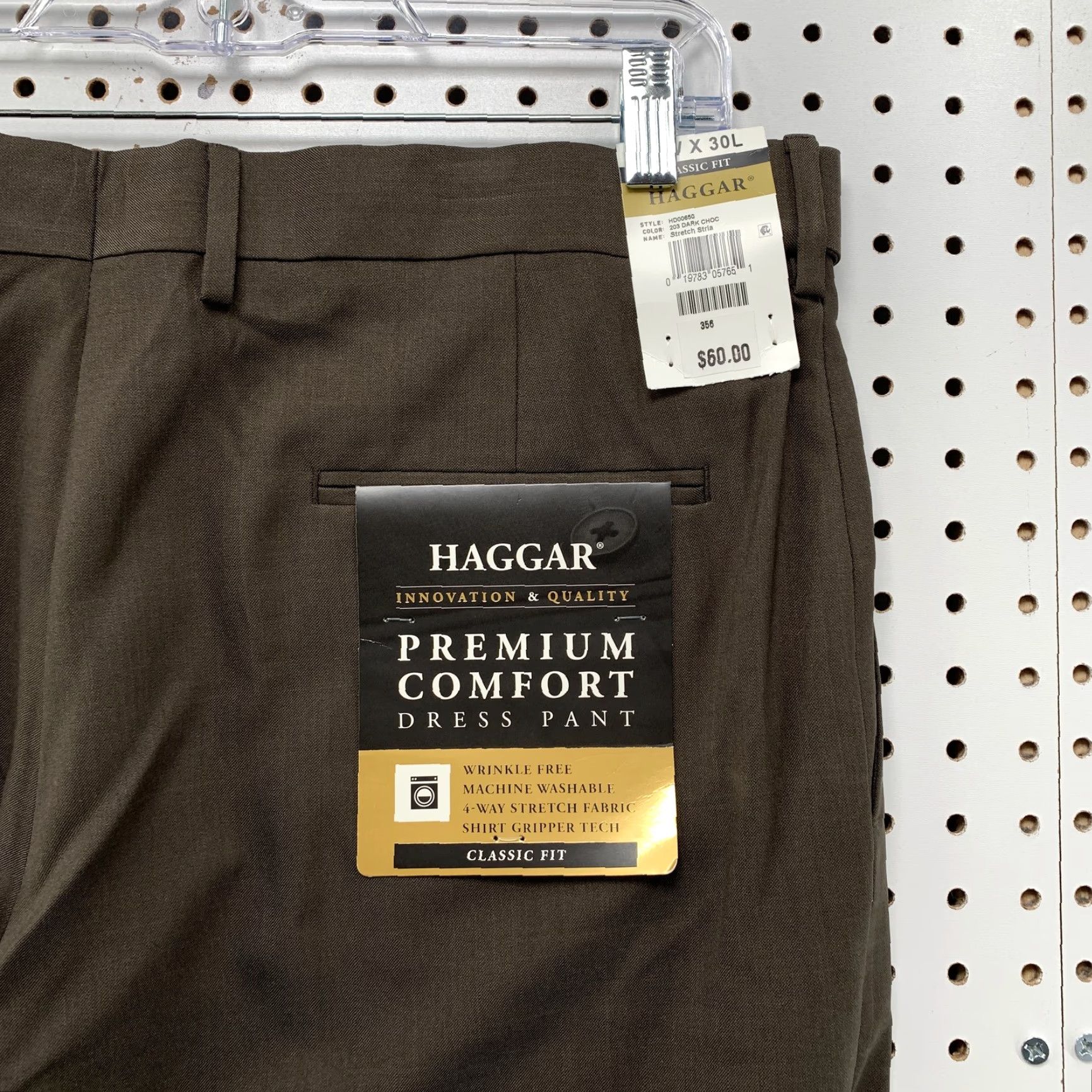 Haggar Haggar Dress Pants Mens 36X30 Brown Hidden Comfort Classic Fit NWT NEW Size US 36 / EU 52 - 7 Thumbnail