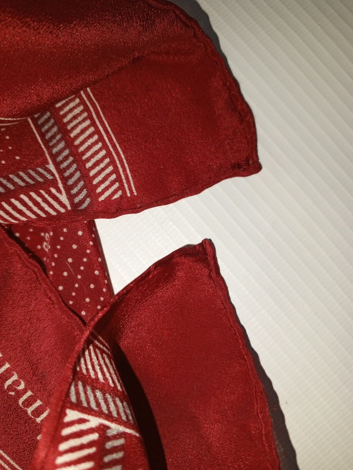 Pierre Balmain PIERRE BALMAIN PARIS Signature Monogram Maroon Silk Scarf Size ONE SIZE - 6 Thumbnail