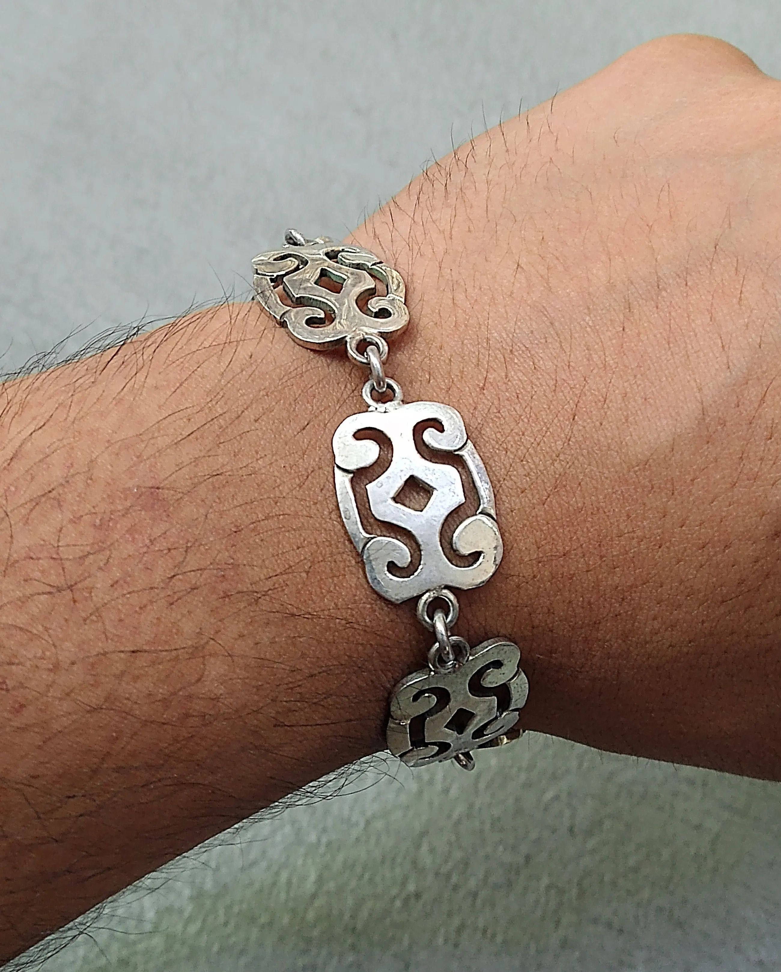 Sterling Silver Vintage Sterling Silver Bracelet 8" Mexico Link Chain Modern Size ONE SIZE - 15 Thumbnail