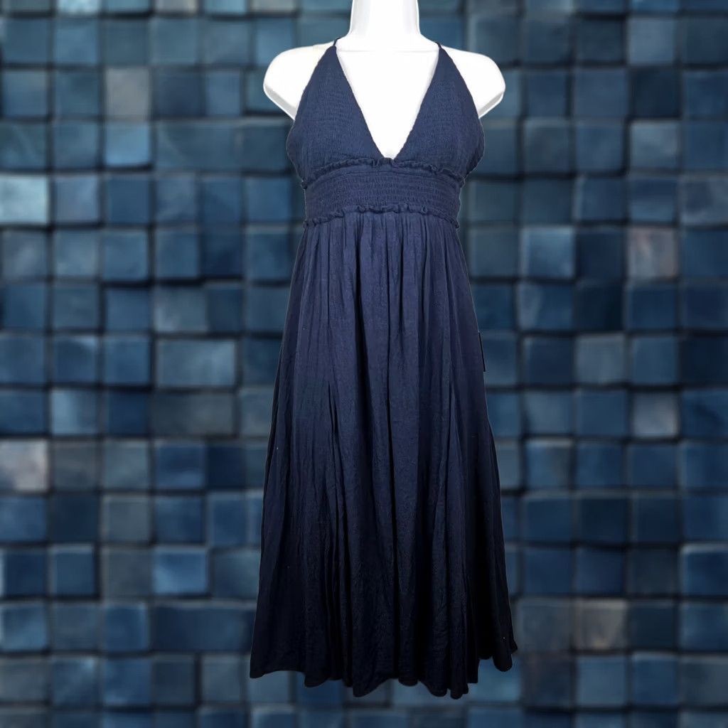 Lulus Lulus Navy Backless Midi Dress XL Women’s A-Line Sleeveless V-Neck Color Blue Size XL / US 12-14 / IT 48-50 - 1 Thumbnail