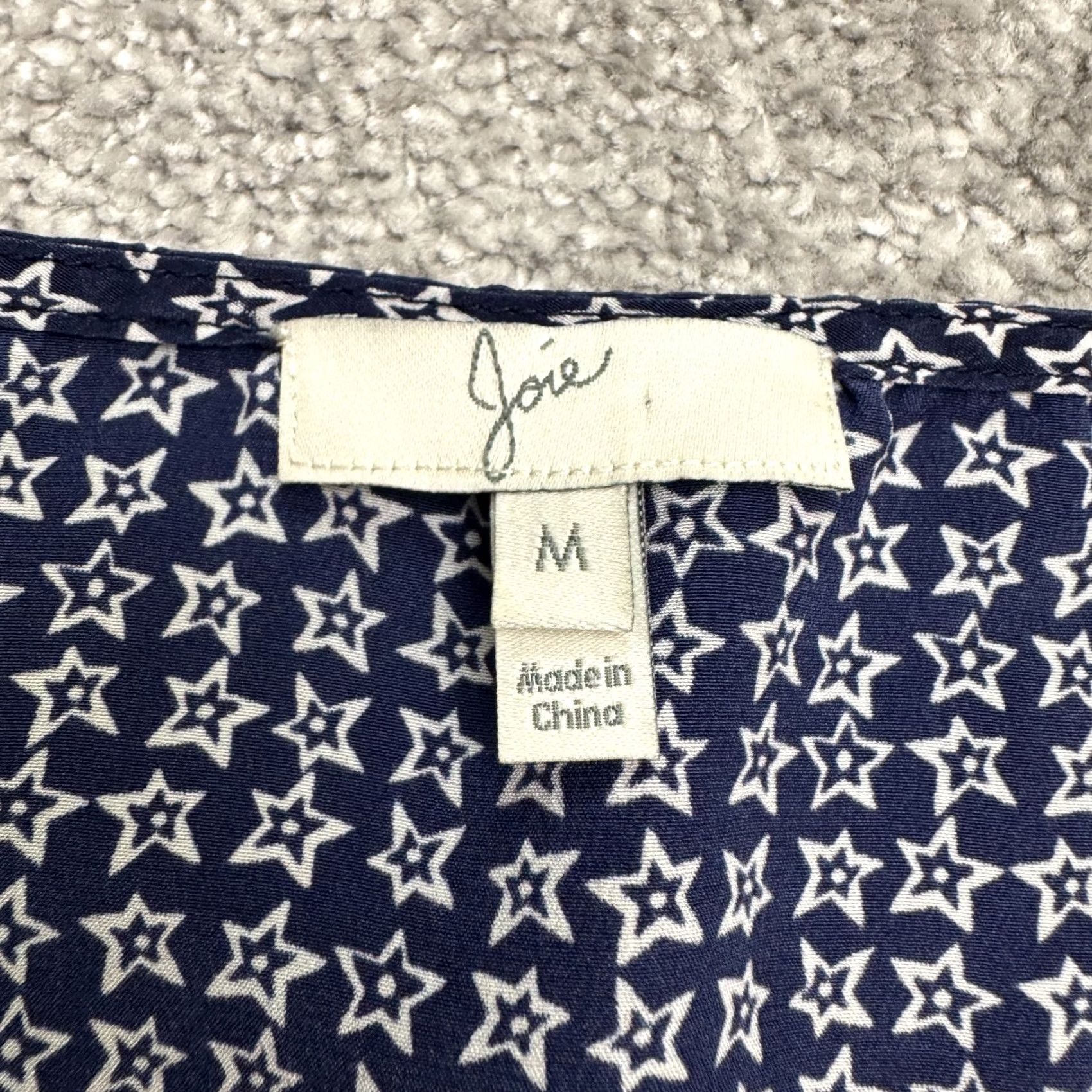 Joie Joie Silk Tank Top Womens M Navy Blue Star Print Casual Sleeveless Scoop Neck Size M / US 6-8 / IT 42-44 - 4 Thumbnail