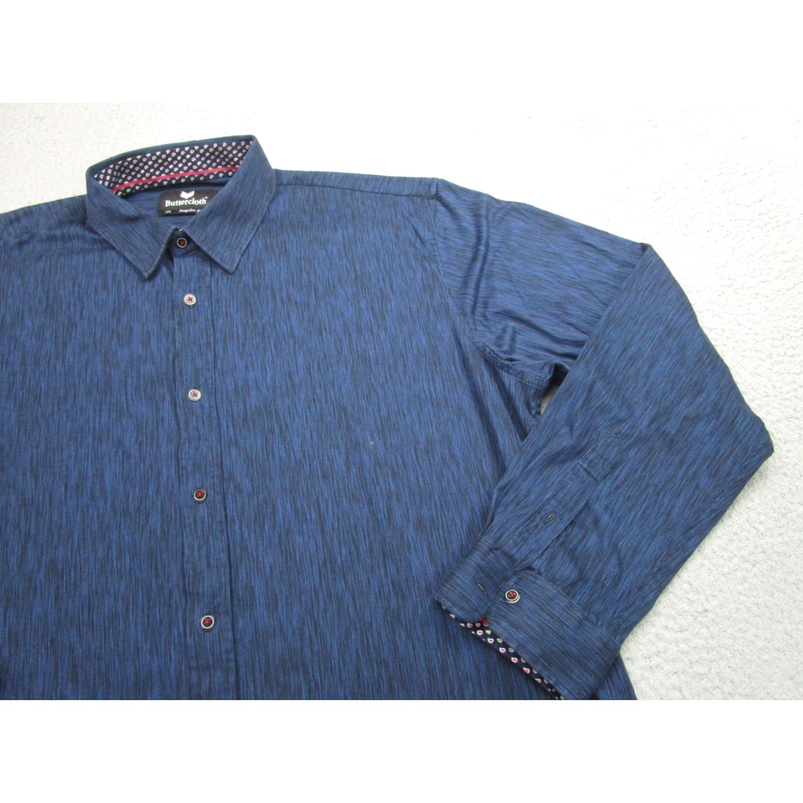 Vintage Buttercloth Shirt Mens 3XL Blue Regular Fit Long Sleeve Button Up Casual Cotton Size US XXL / EU 58 / 5 - 2 Thumbnail