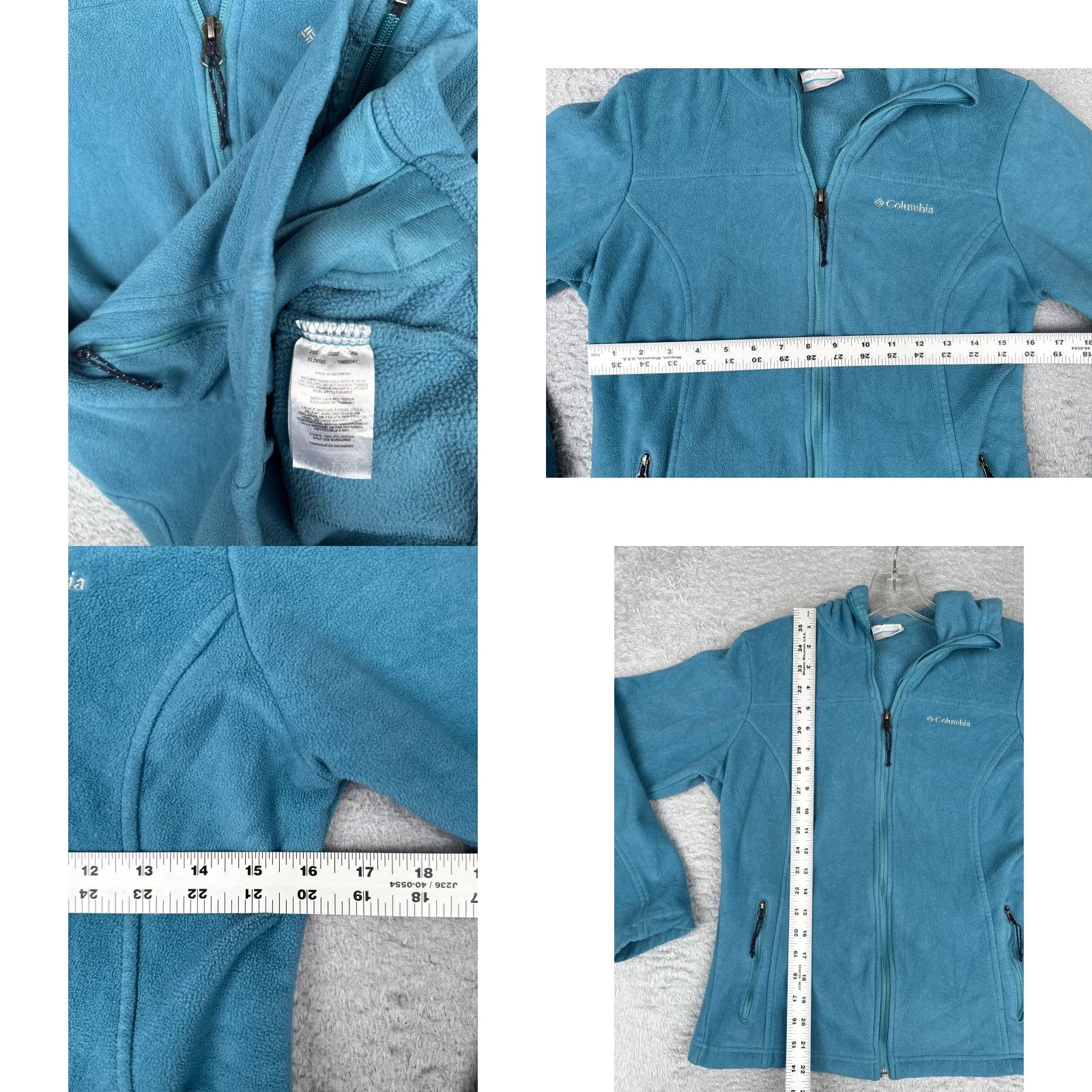 Vintage Columbia Jacket Women XS Blue Full Zip Hooded Pockets Lightweight Fleece Polyester Casual Outdoor College Logo Modern Jacket Size XS / US 0-2 / IT 36-38 - 8 Thumbnail