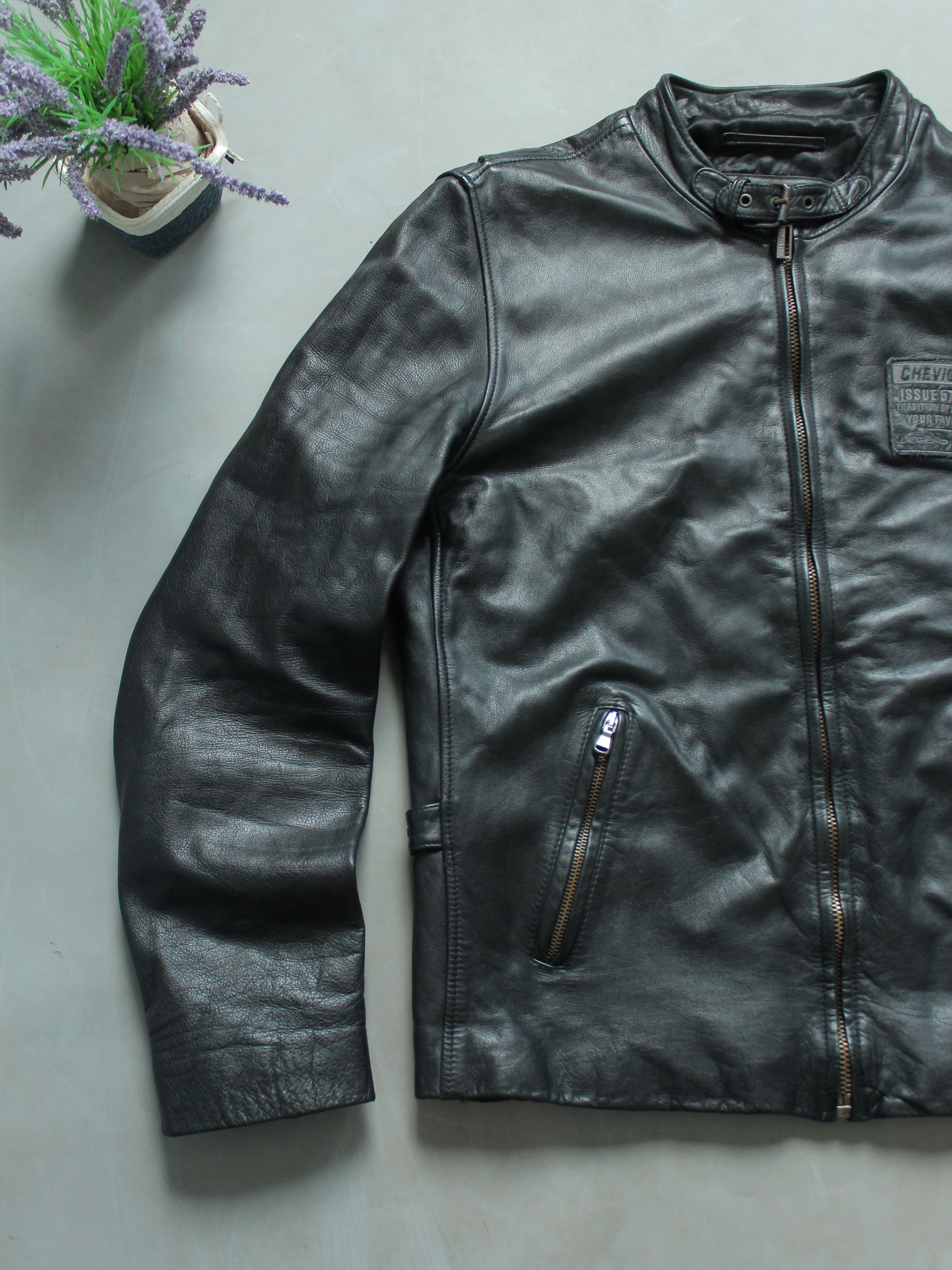 Chevignon Chevignon Vintage Racer Leather Jacket Black M Size US M / EU 48-50 / 2 - 4 Thumbnail