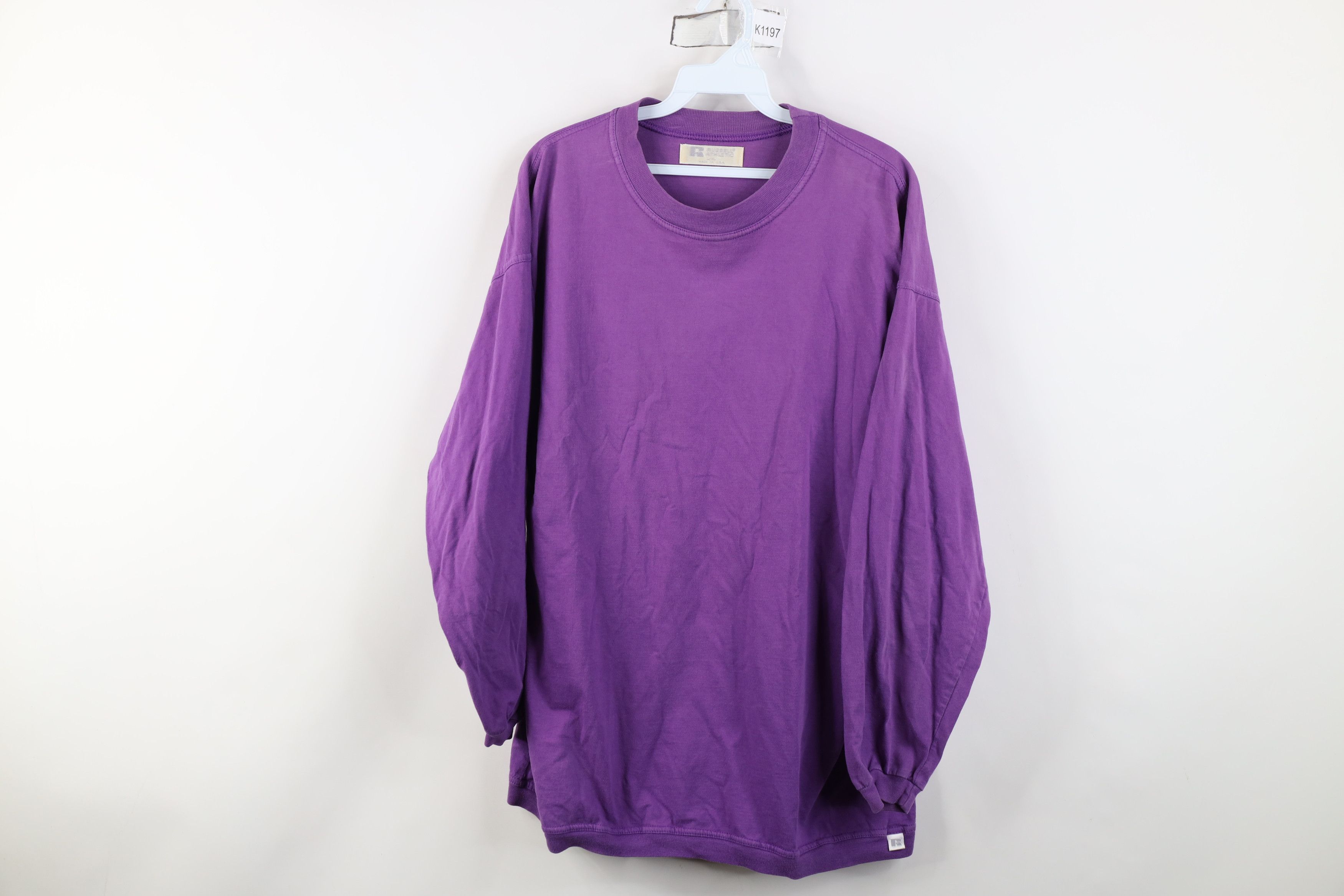 Russell Athletic Vintage 90s Russell Athletic Pullover Long Sleeve T-Shirt Size US L / EU 52-54 / 3 - 1 Thumbnail
