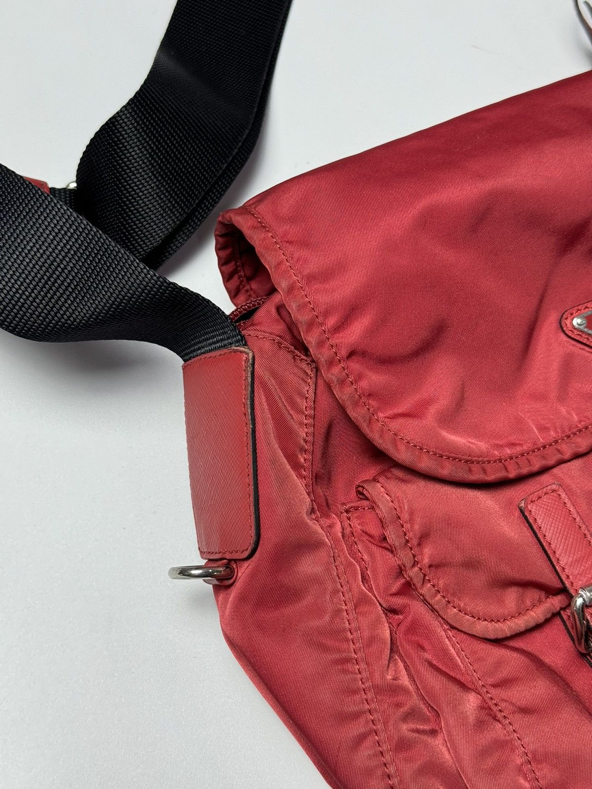 Prada Prada | Red & Black | Nylon Messenger Bag | Size ONE SIZE - 10 Thumbnail
