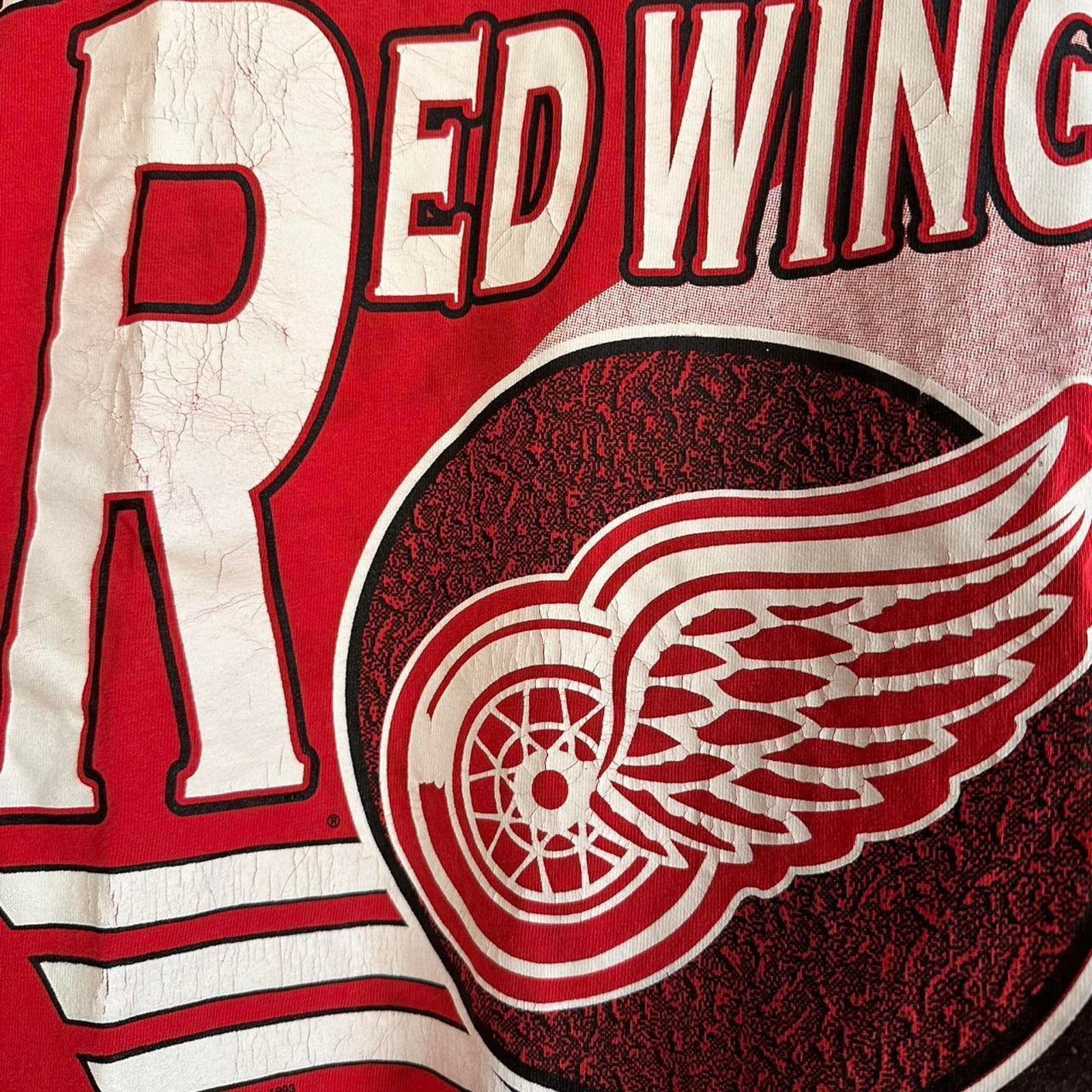 Hanes × Vintage Vintage 1993 Detroit Red Wings Shirt Size US L / EU 52-54 / 3 - 4 Thumbnail