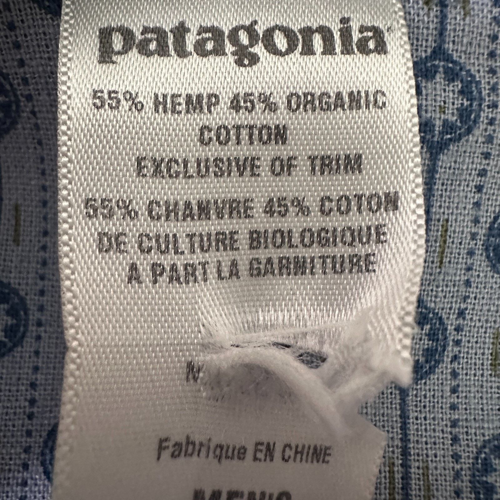 Patagonia VTG Patagonia Shemp Shirt Men’s L Blue Geometric Hemp Cotton Size US L / EU 52-54 / 3 - 7 Thumbnail