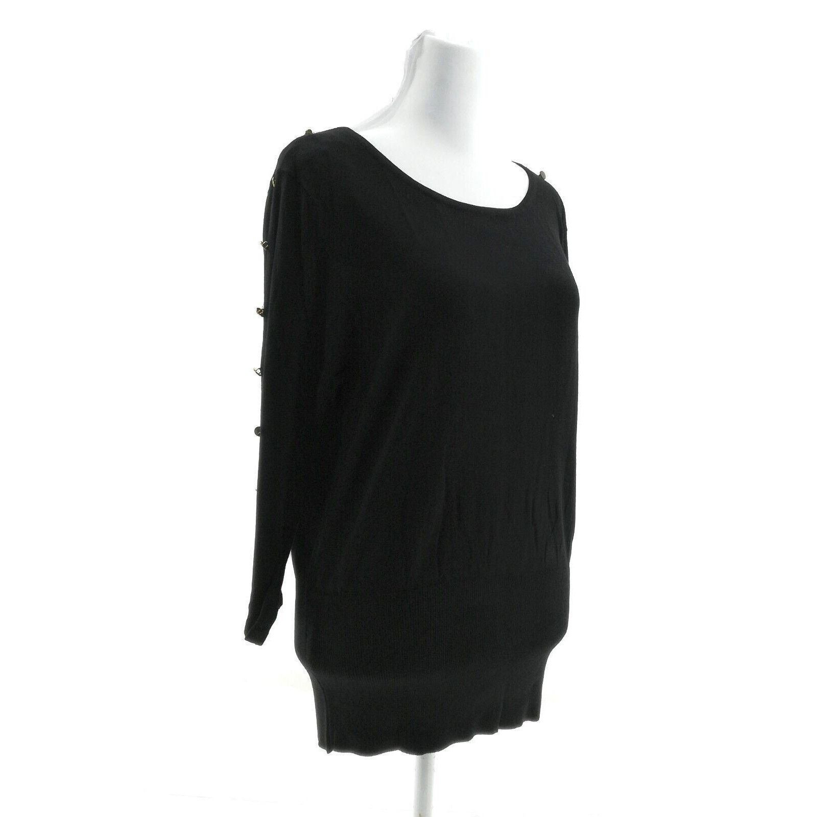 Other Objects Dart Black Sweater with Button Detailing - Size XL Size XL / US 12-14 / IT 48-50 - 1 Thumbnail