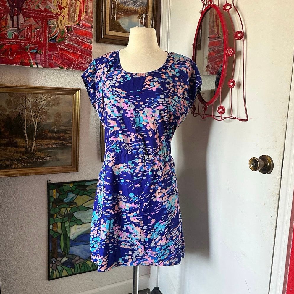 Passport passport blue pink short sleeve mini dress Size S / US 4 / IT 40 - 1 Thumbnail
