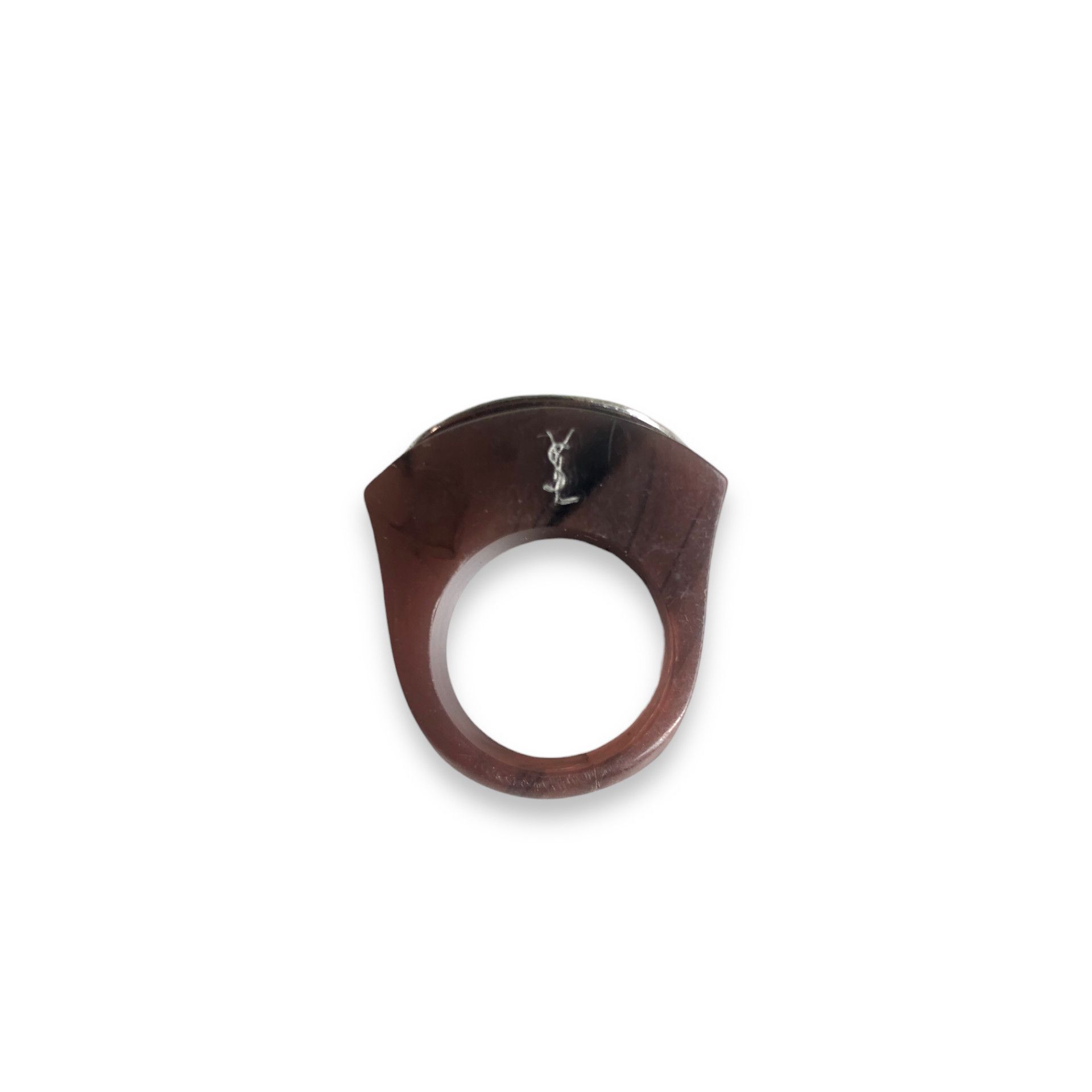 Vintage 🔥Vintage YSL YVES SAINT LAURENT Ceramic Crystal Ring Size ONE SIZE - 3 Thumbnail