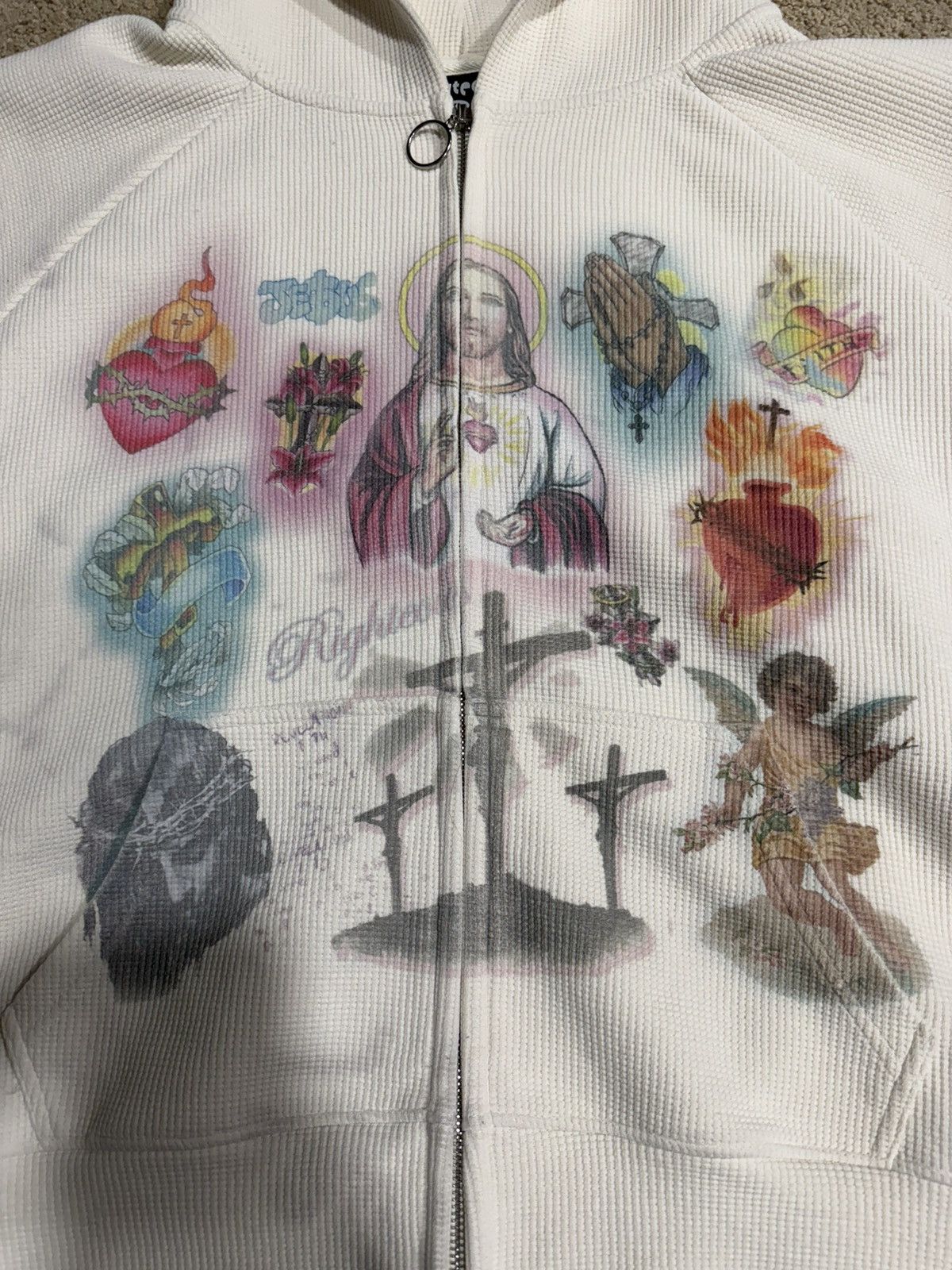Other Righteous Thermal Zip Up Hoodie Cream Size US XL / EU 56 / 4 - 3 Thumbnail