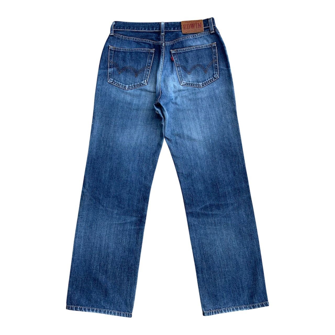 Japanese Brand Vintage Japan Edwin Blue Indigo Distressed Denim Jeans W31 Size US 31 - 3 Thumbnail