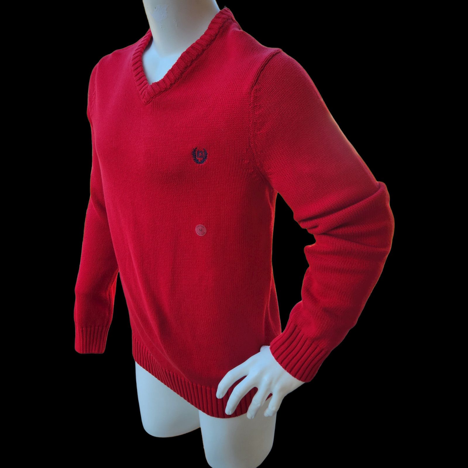 Chaps Men's Chaps V-Neck Cotton Sweater (63443) Red - Tag Size M Size US M / EU 48-50 / 2 - 3 Thumbnail