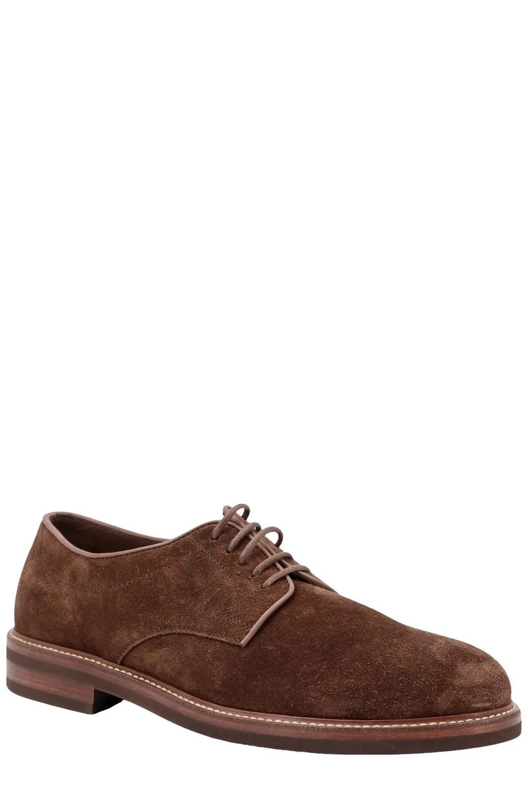 Brunello Cucinelli o1w1db10725 Lace Up Derby Shoes in Dark Brown Size US 12 / EU 45 - 2 Thumbnail