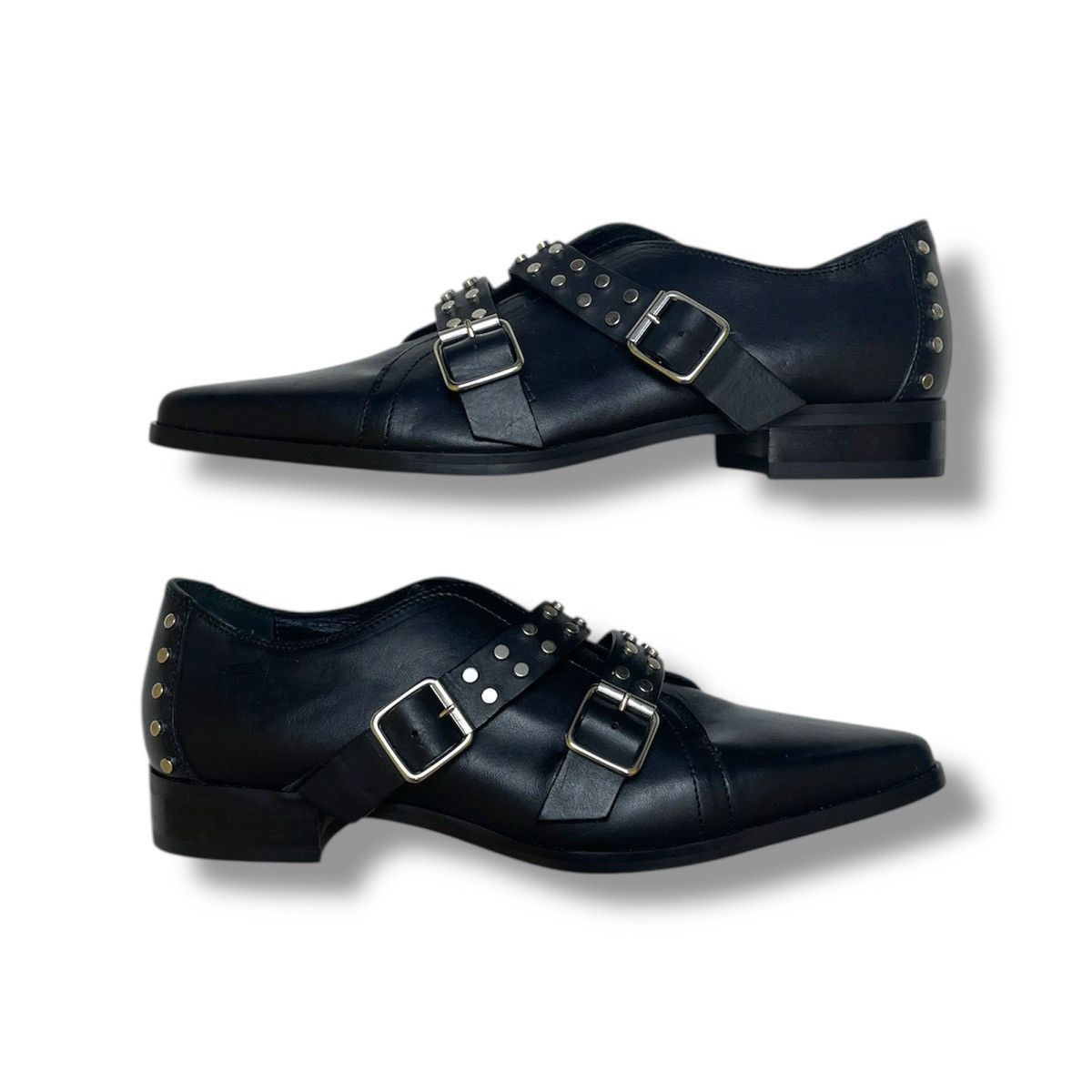 Diesel Black Gold NEW! Diesel Black Gold Womens Leather Studded Biker Loafers Size US 8 / IT 38 - 2 Thumbnail