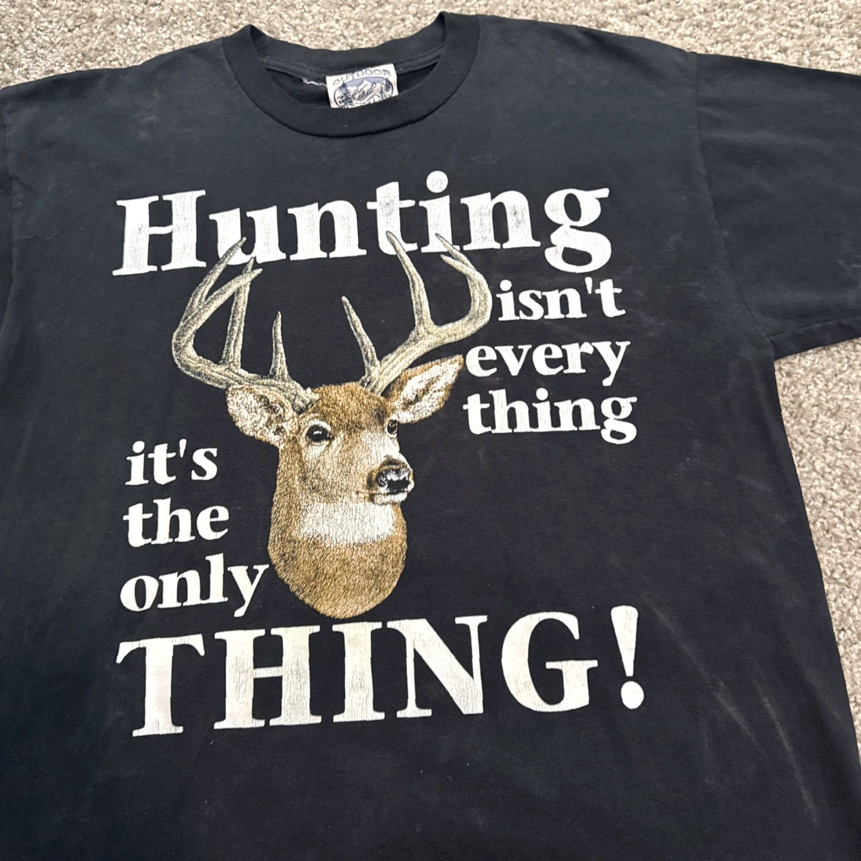 Vintage VINTAGE 90s Deer Hunting Isn’t Everything It’s The Only Thing T-Shirt L Men Black Earth Shirt Mens 90s Size US L / EU 52-54 / 3 - 3 Thumbnail