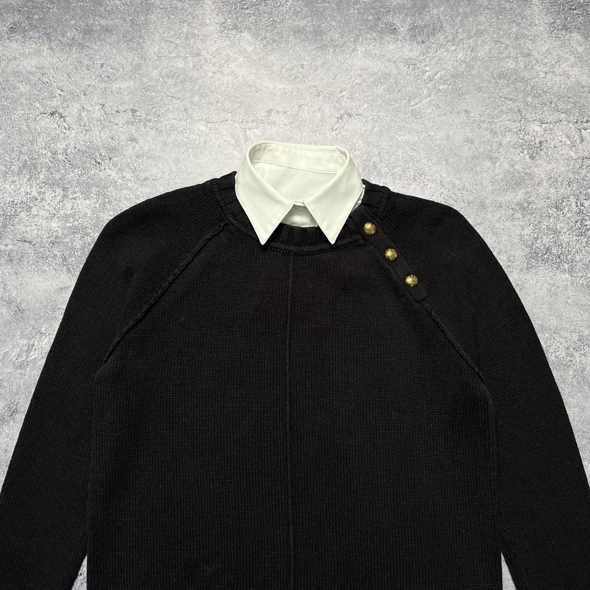 Polo Ralph Lauren Vintage Lauren Ralph Lauren Collared Knit Sweater Luxury Size M / US 6-8 / IT 42-44 - 2 Thumbnail