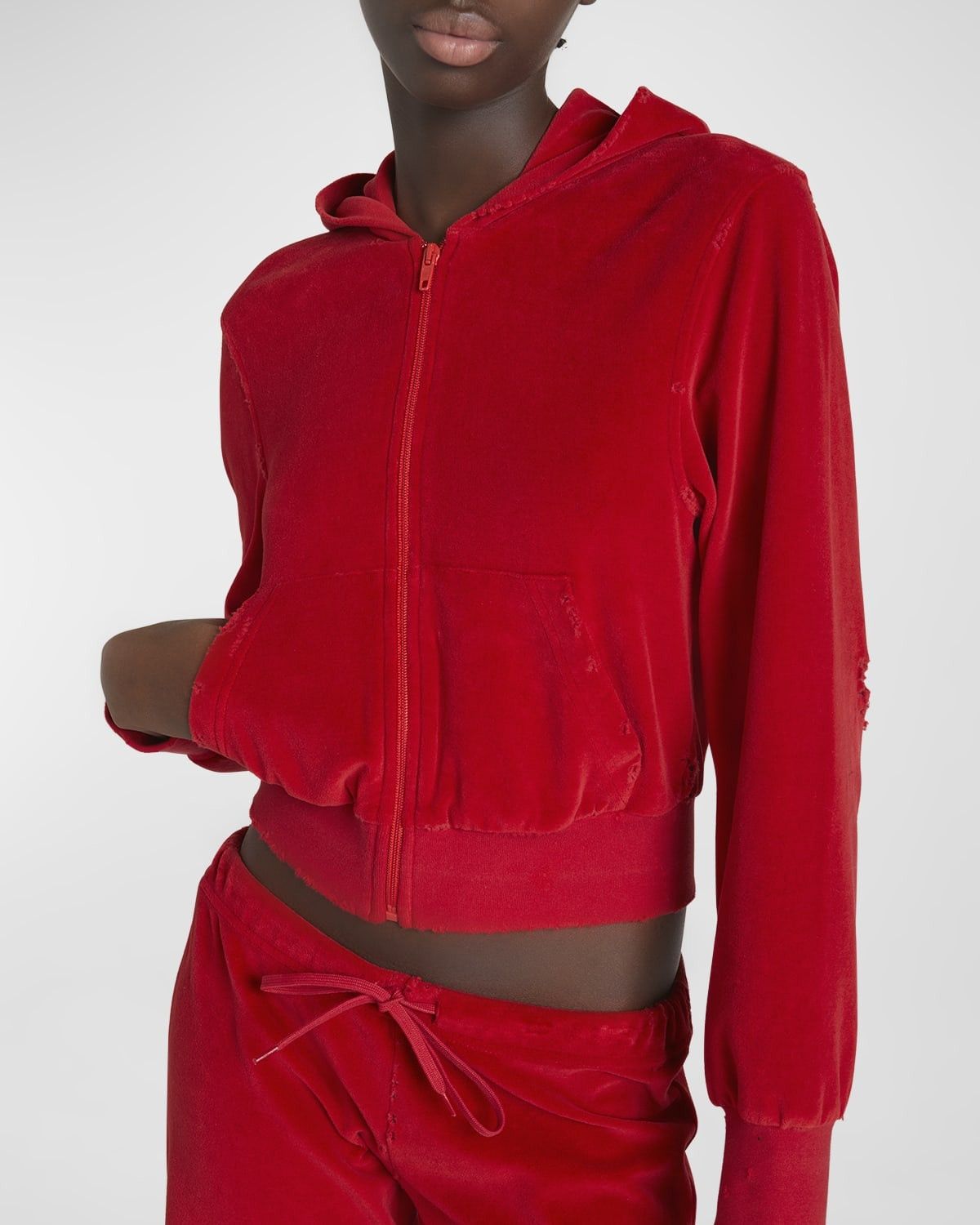 Balenciaga o1bcso1str0525 BB Motel Zip Up Hoodie Fitted in Red Size L / US 10 / IT 46 - 7 Thumbnail