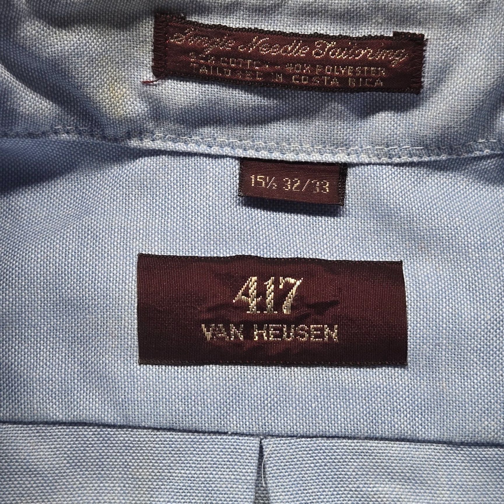 Van Heusen VINTAGE Van Heusen Shirt Solid Blue Oxford Long Sleeve Adult Men's 15.5 32/33 Shirt Men Blue 90s Classic Size US M / EU 48-50 / 2 - 3 Thumbnail