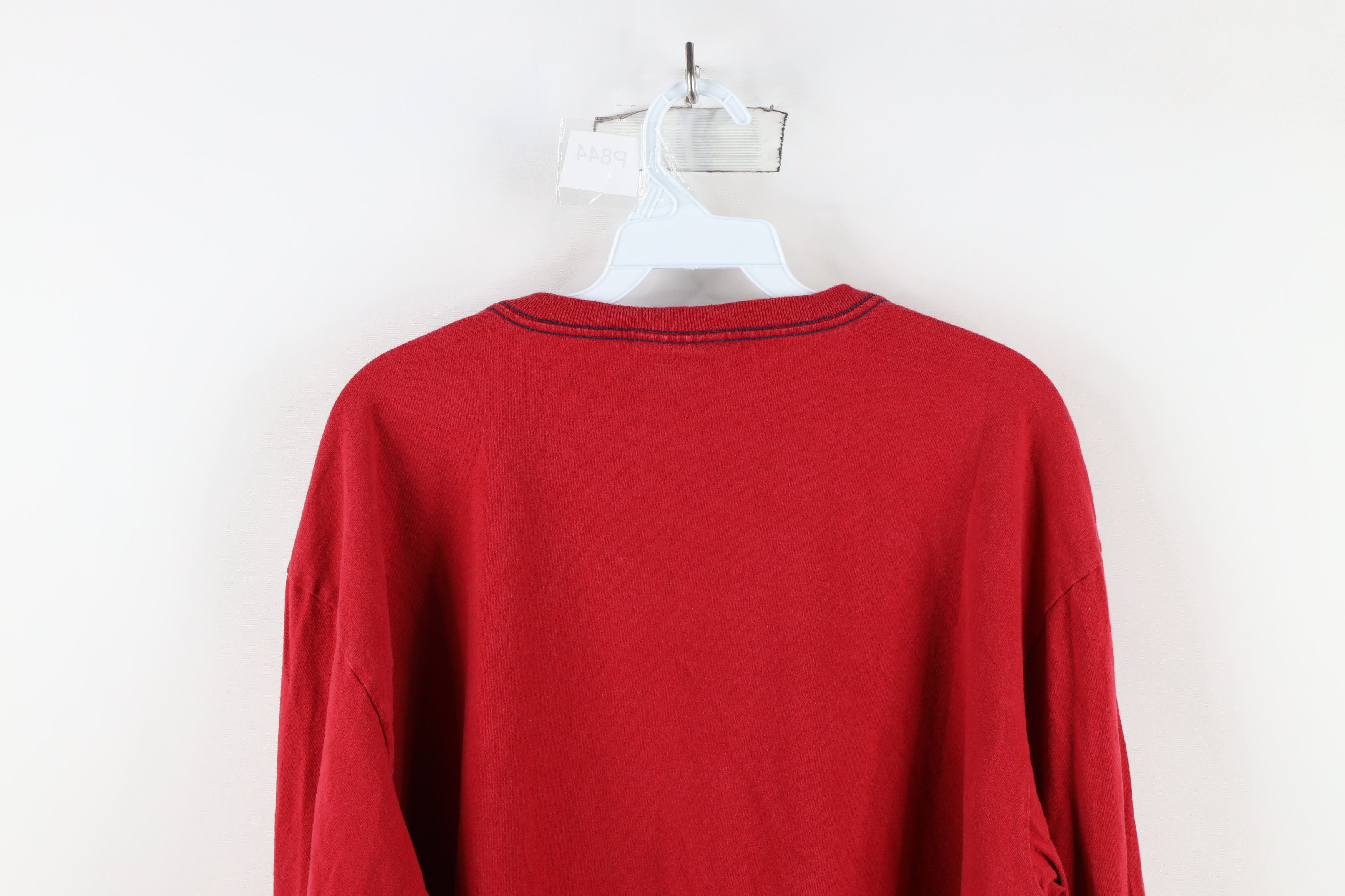 Nautica × Vintage Vintage 90s Nautica Out Striped Long Sleeve T-Shirt Red Size US XL / EU 56 / 4 - 10 Thumbnail