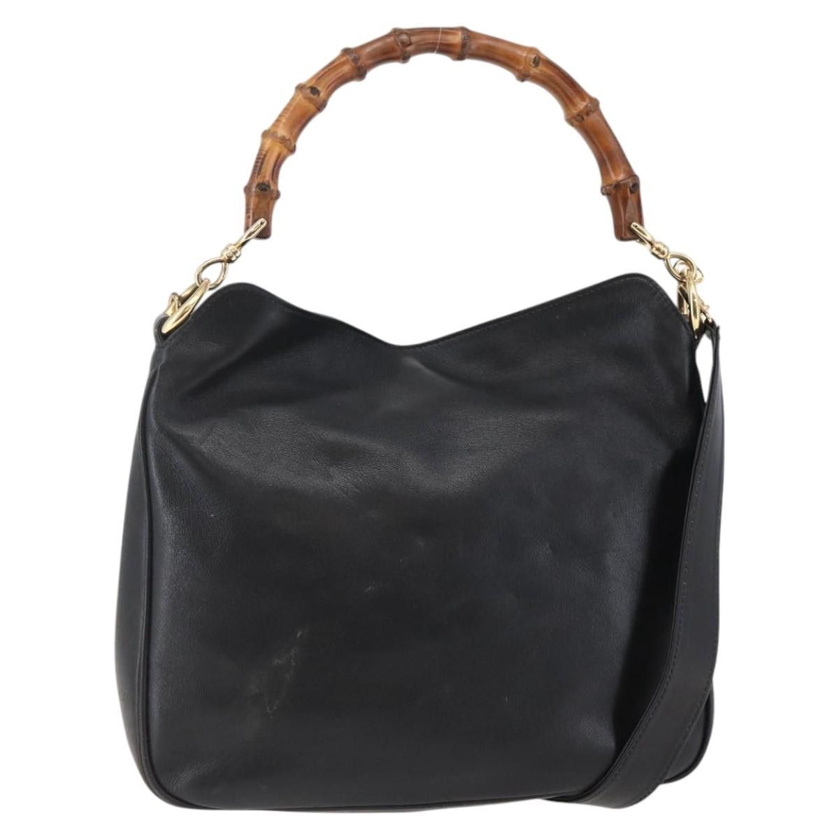 Gucci GUCCI Bamboo Shoulder Bag Leather Black Gold 001 1705 001 Size ONE SIZE - 1 Thumbnail