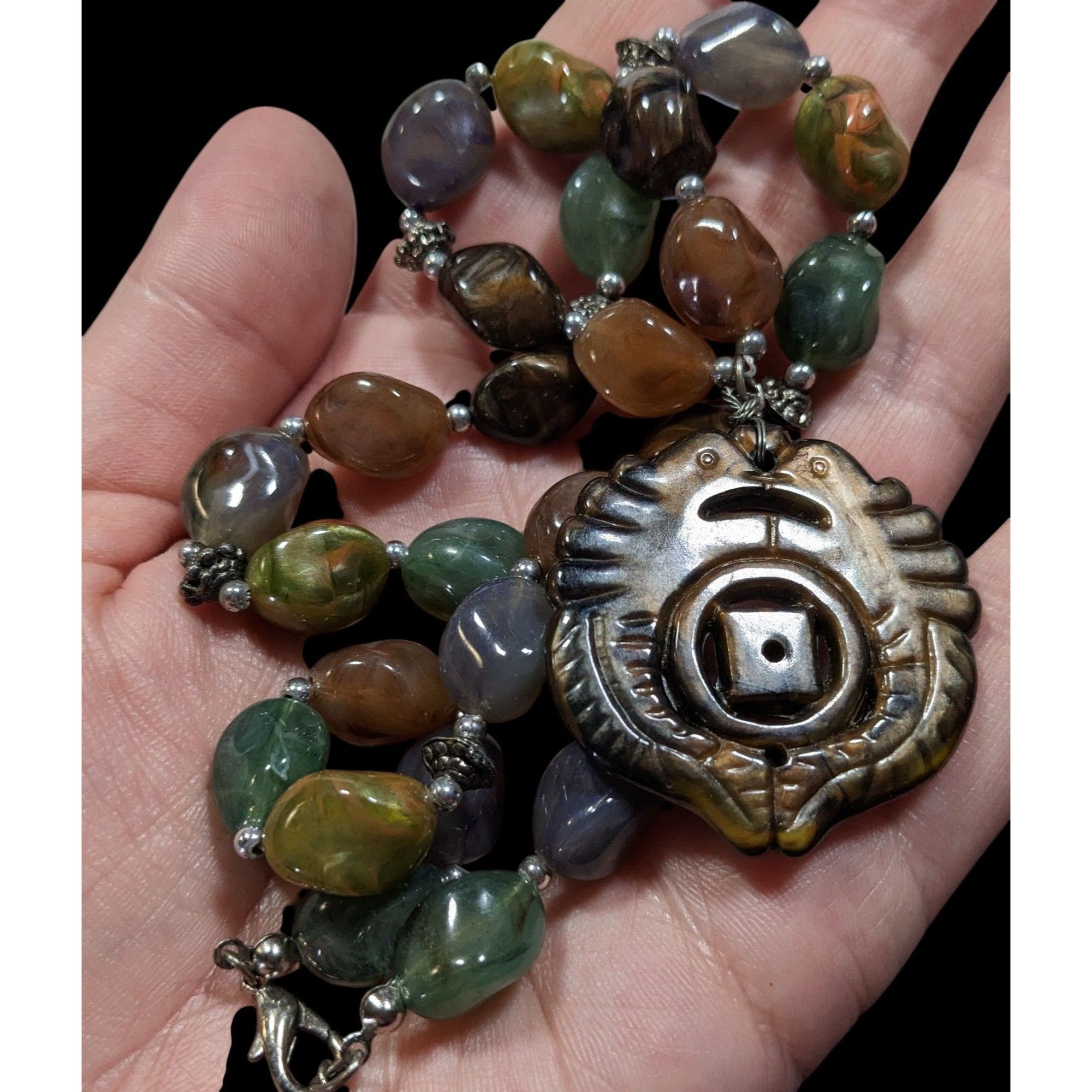 Other Vintage Chinese Symbol Pendant Necklace With Faux Stone Bead Size ONE SIZE - 3 Thumbnail