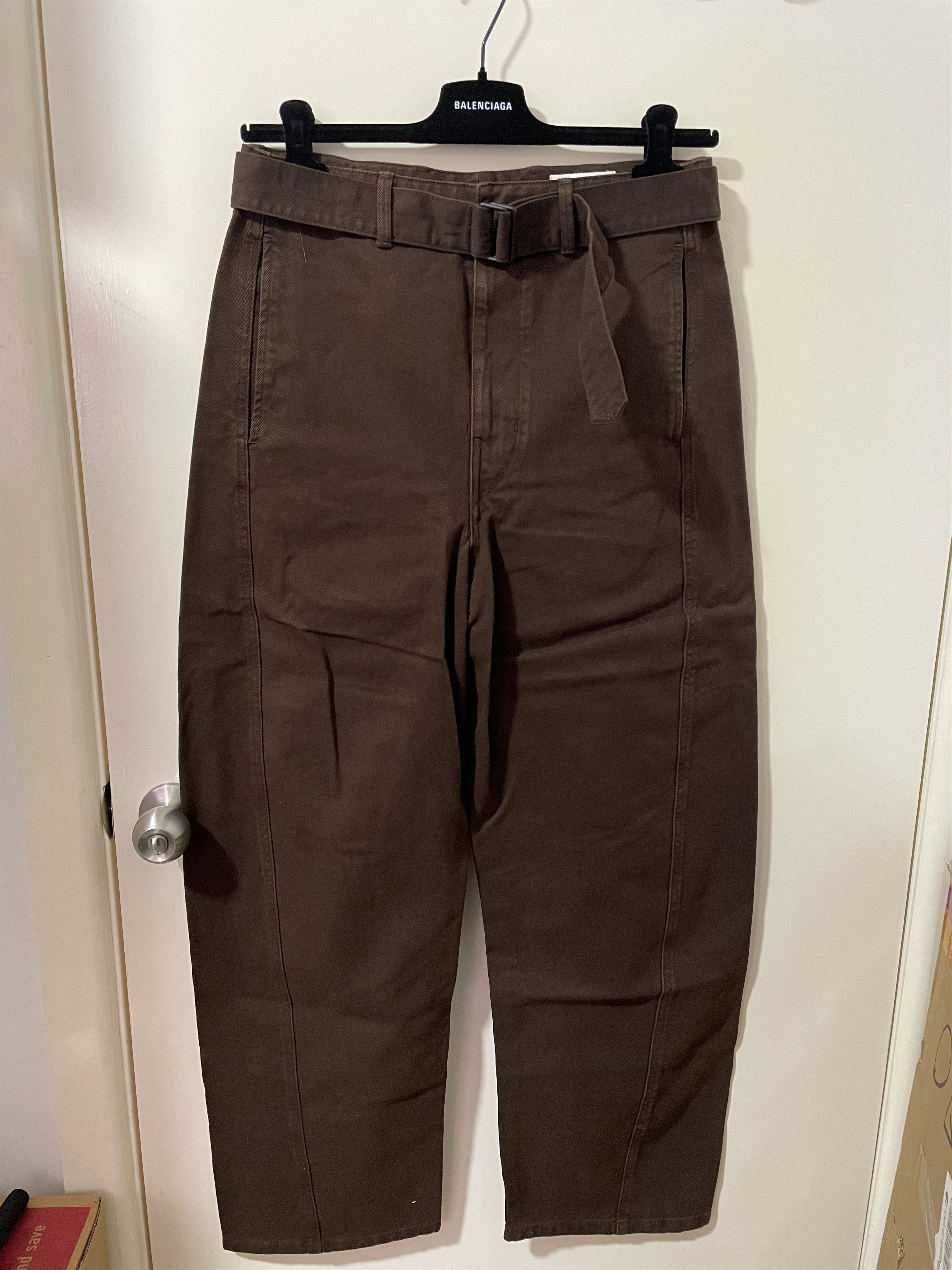 Lemaire Twisted Belted Pants in Denim Espresso Brown M Size US 32 / EU 48 - 2 Thumbnail