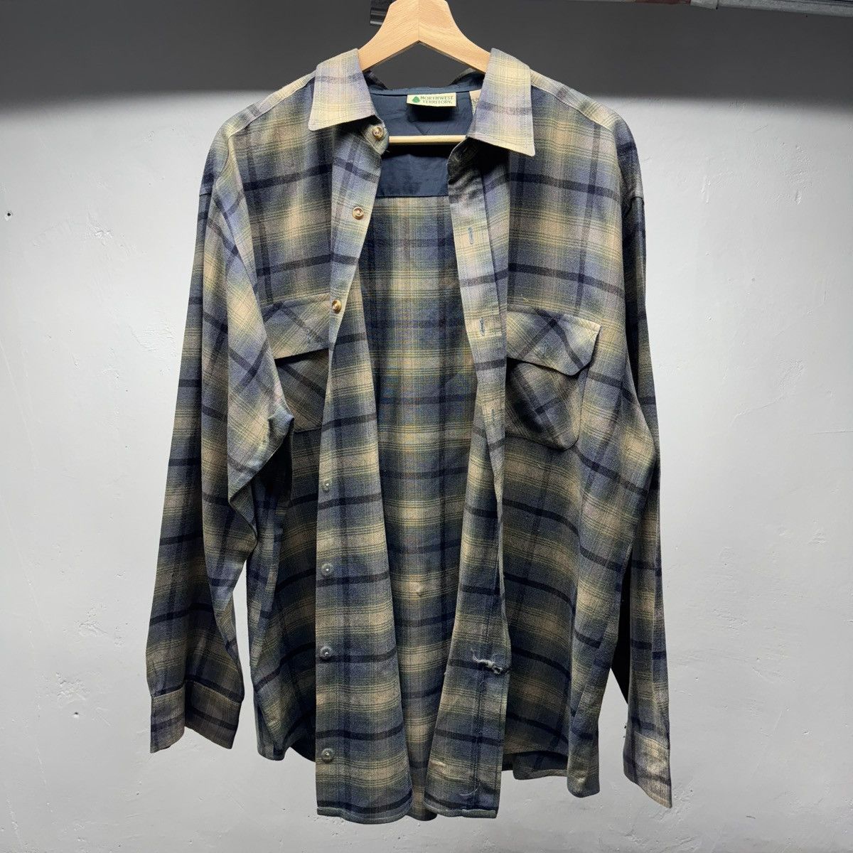 Vintage Thrashed Faded Distressed Plaid Flannel Shirt ERD Grunge Size US L / EU 52-54 / 3 - 1 Thumbnail