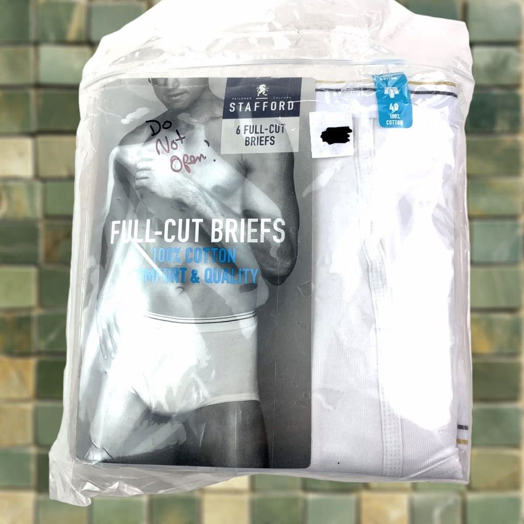 Hanes Stafford Briefs Underwear White Cotton Size 40 Mens 100% New Bag 6 Full-Cut 5 Piece Size US 40 / EU 56 - 1 Thumbnail