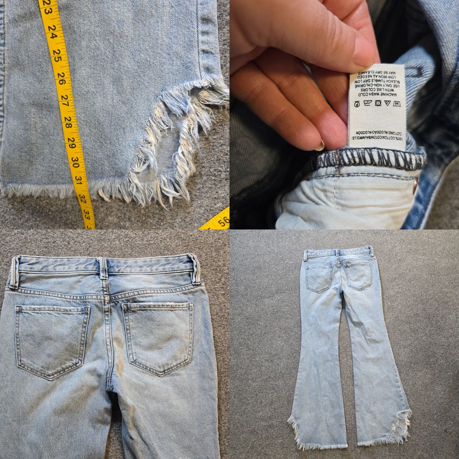 Free People Free People Jeans Women Size 24 Blue Flare Bell Button Raw Hem Festival Capsule Jeans Women 24 Blue Flare Bell Button Raw Hem Festival Capsule Size 42" / US 20 - 8 Thumbnail