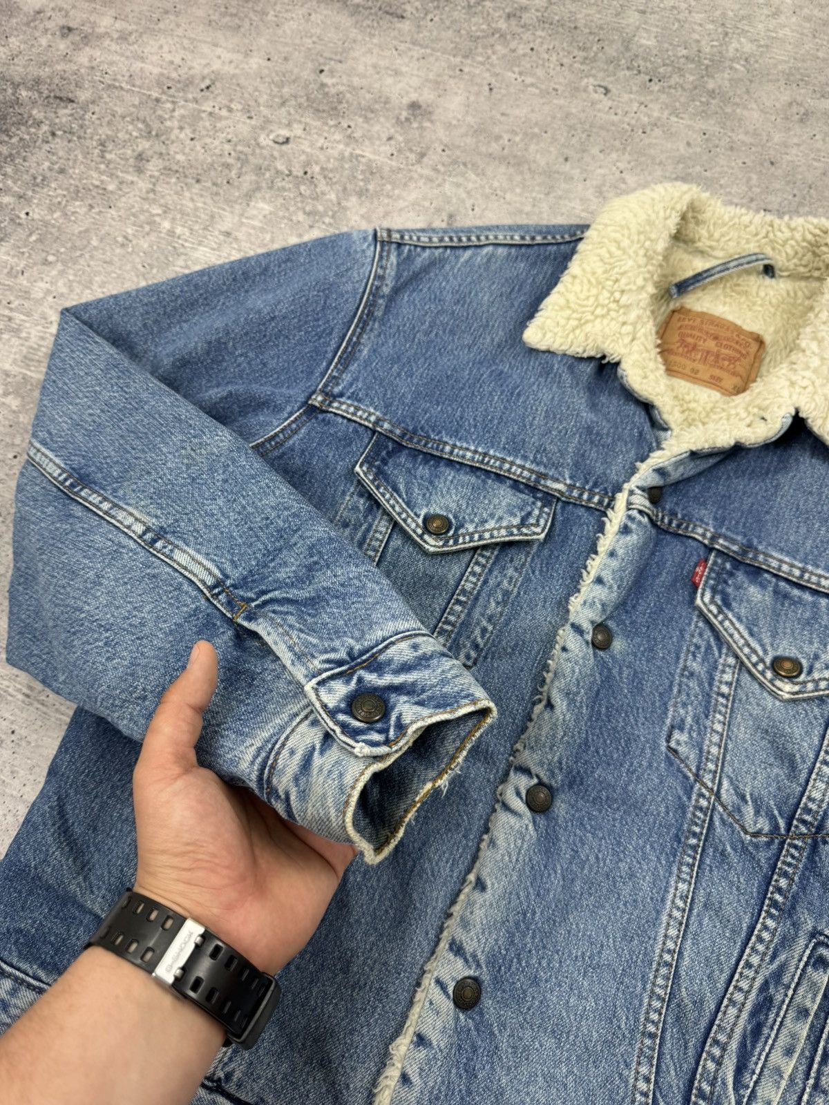 Levi's Levi’s Vintage Stonewashed Blue Denim Trucker Sherpa Bomber Size US XL / EU 56 / 4 - 7 Thumbnail