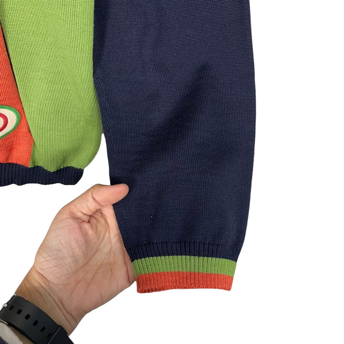 Gucci Gucci Logo-Appliquéd Striped Wool Zip-Up Sweater Jacket Size US L / EU 52-54 / 3 - 14 Thumbnail
