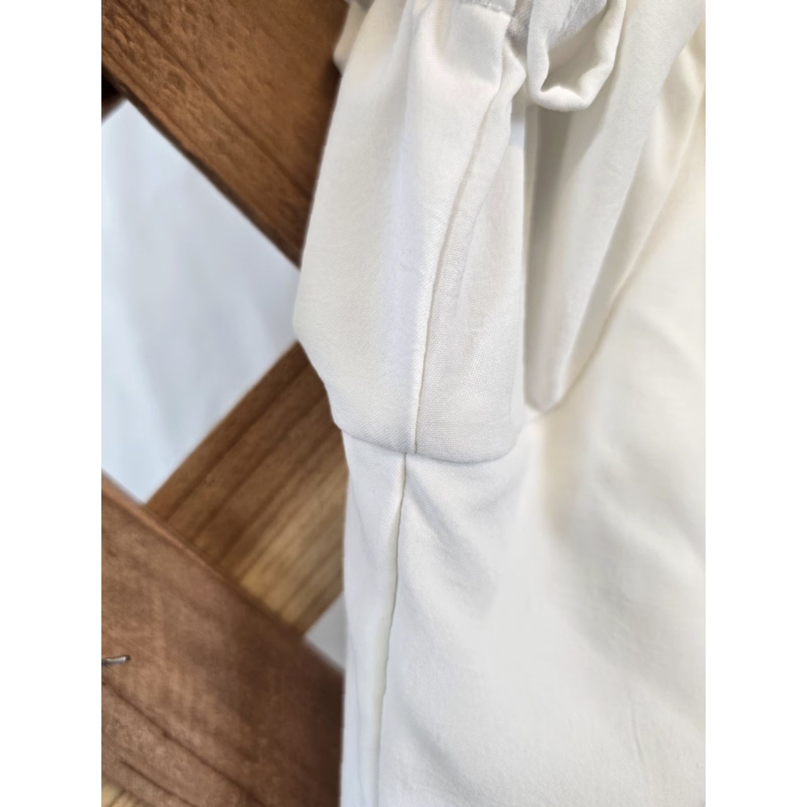 Vintage Women's Romper Tie Back Off Shoulder Short Sleeve Mini White Size L Size 36" / US 14 / IT 50 - 7 Thumbnail