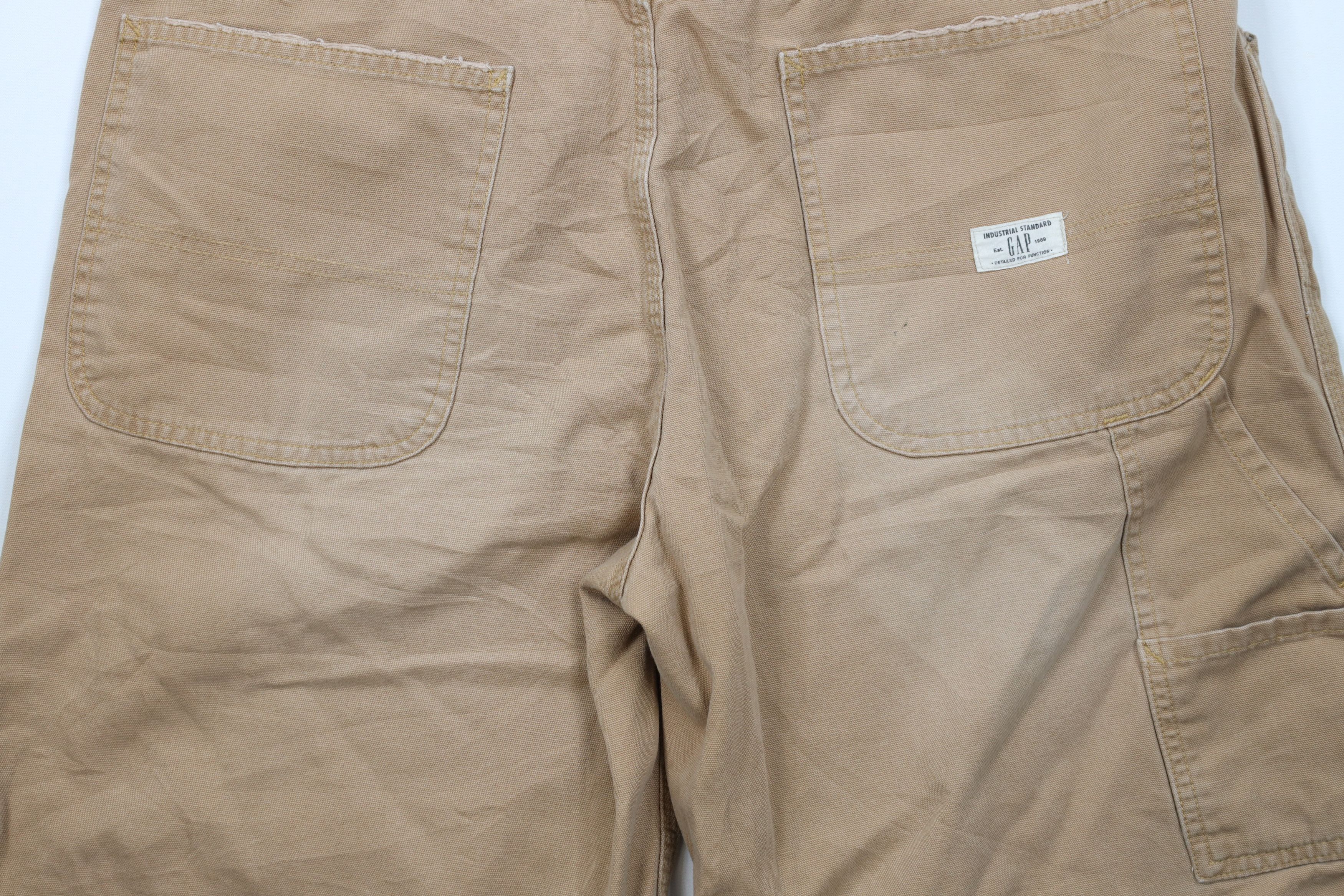 Gap × Vintage Vintage 90s Y2K Gap Carpenter Canvas Shorts Brown Cotton Size US 34 / EU 50 - 13 Thumbnail