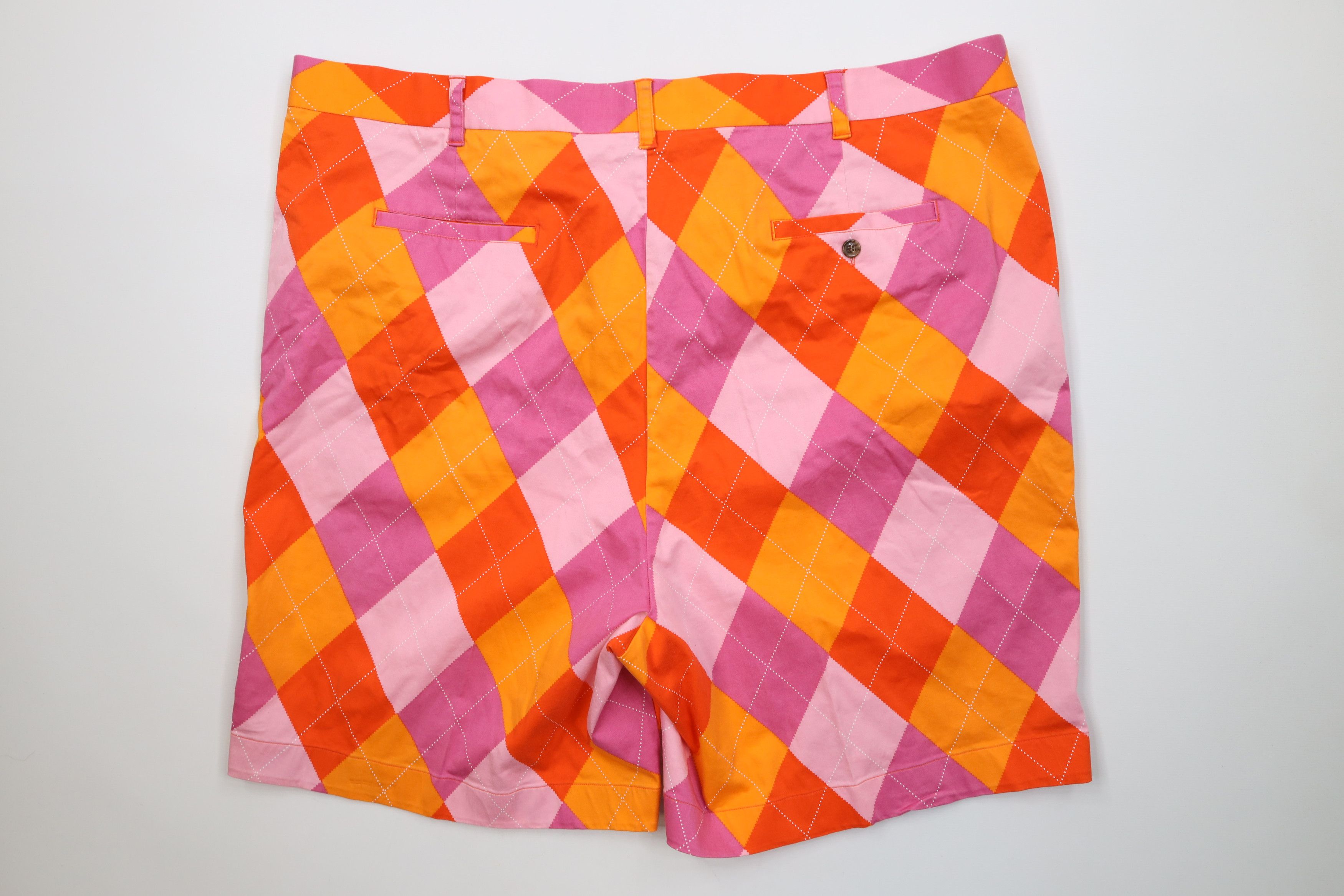 Vintage Loudmouth Golf Pastel Argyle Diamond John Daly Chino Shorts Size US 44 / EU 60 - 9 Thumbnail