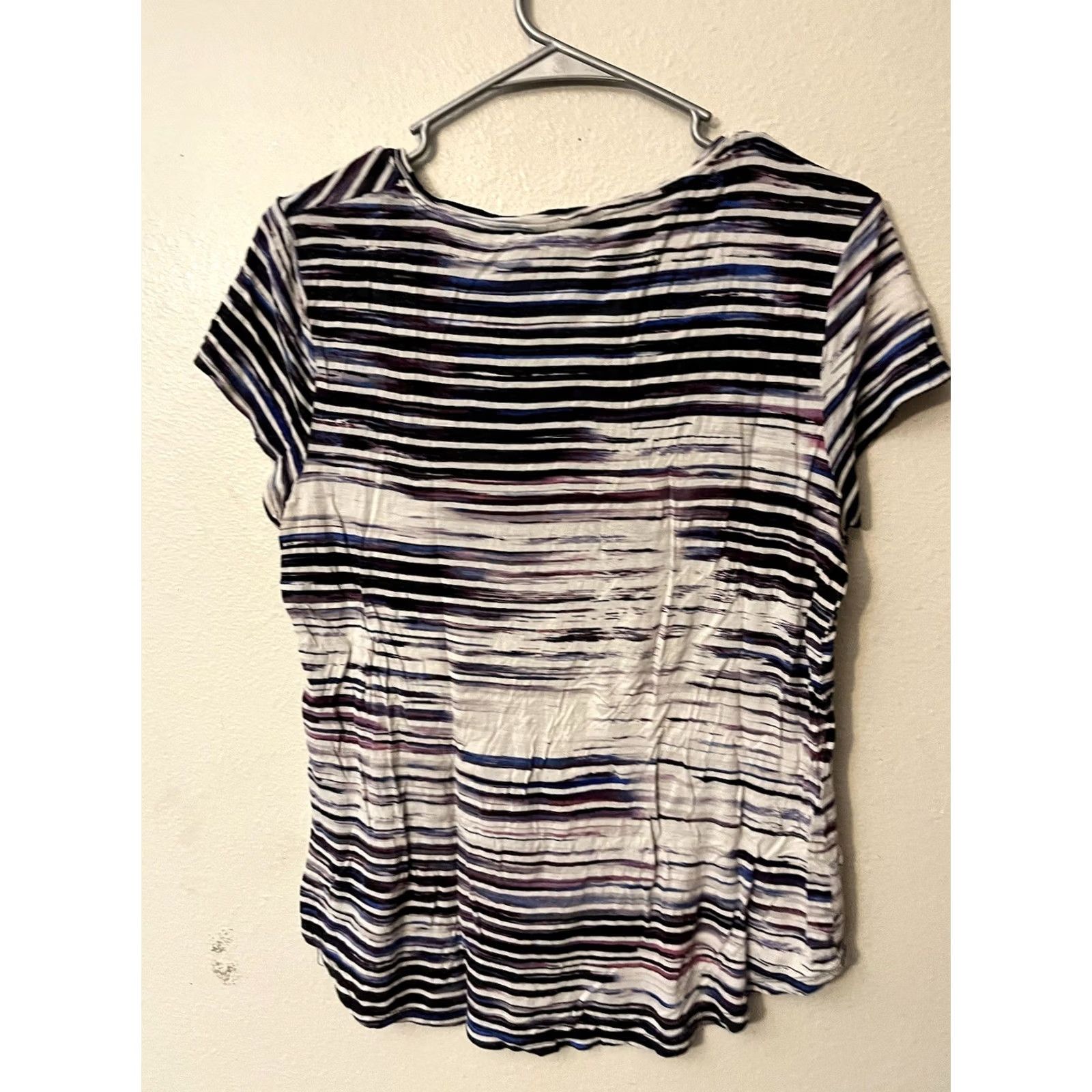 Vintage Simply Vera Vera Wang Tee Shirt Striped Size L Multico Pre Owned Women’s Size L / US 10 / IT 46 - 3 Thumbnail