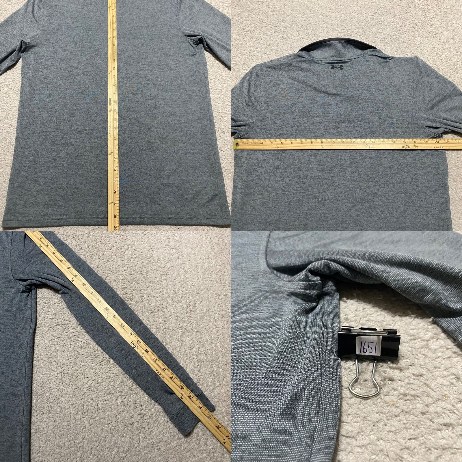 Under Armour Under Armour Mens Shirt Gray 1/4 Zip Long Sleeve HeatGear Pullover M Size US M / EU 48-50 / 2 - 8 Thumbnail