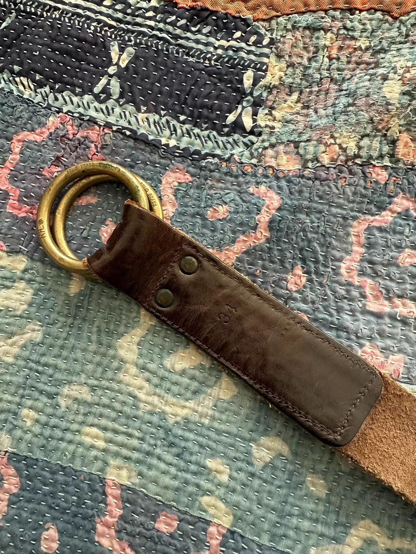 RRL Ralph Lauren RRL Vintage Double Ring Belt Italian Made 34 Size ONE SIZE - 3 Thumbnail