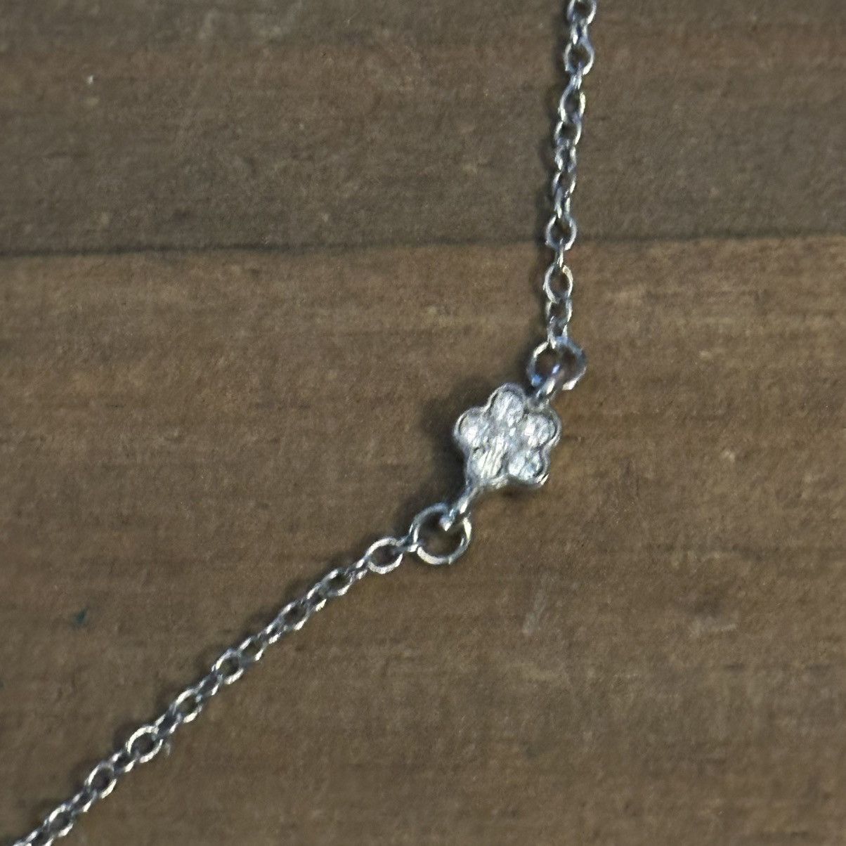 Vintage Vintage silver tone dainty station crystal flowers necklace Size ONE SIZE - 3 Thumbnail