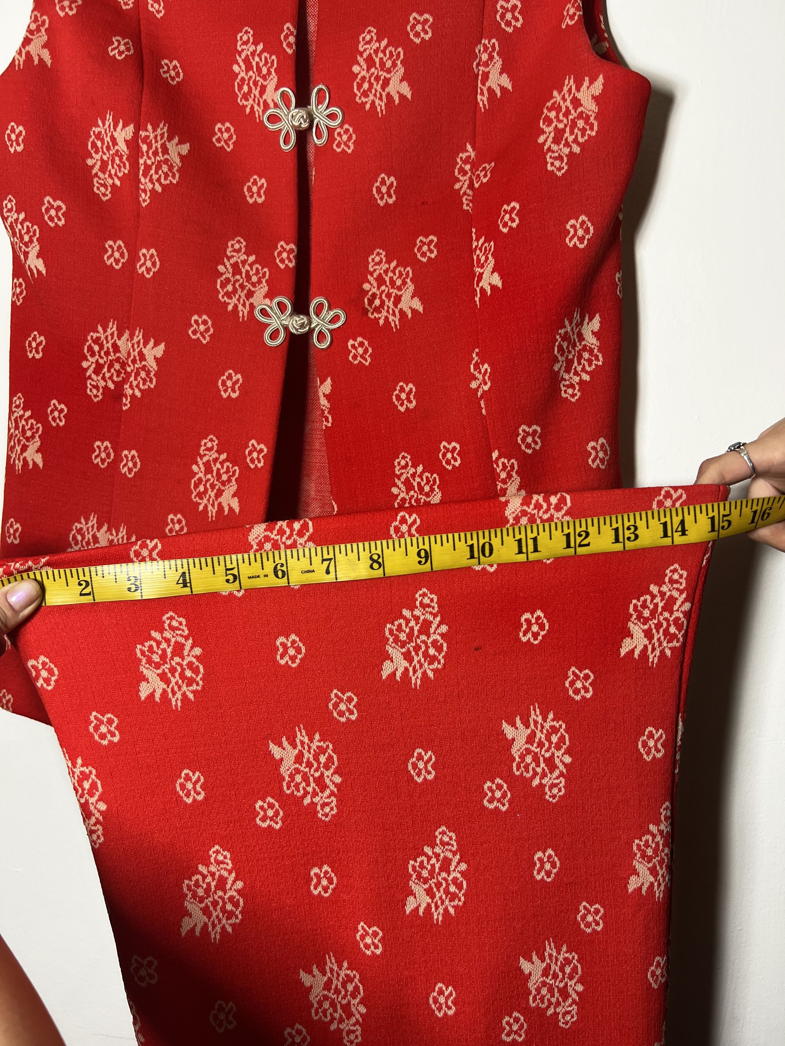 Vintage Vintage 60's-70's 2pcs High Waist Red Chinese Floral Suit Size 28" / US 6 / IT 42 - 12 Thumbnail